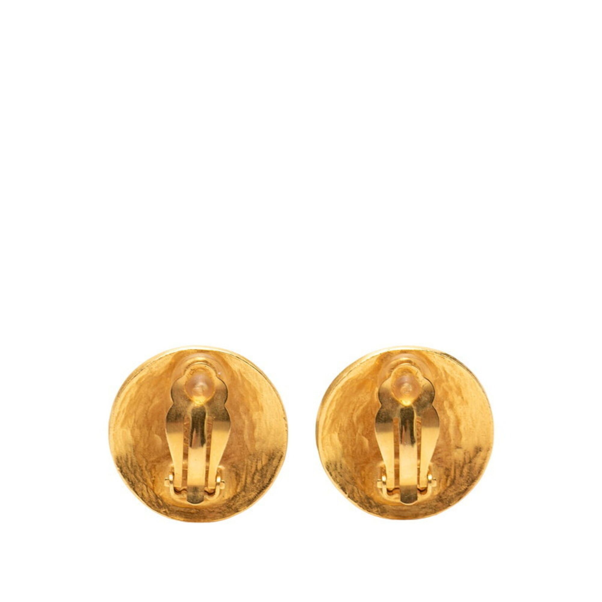 Chanel Chanel Vintage Coco Mark Round Earrings, Gold Plated, Women's CHANEL Size ONE SIZE - 2 Thumbnail