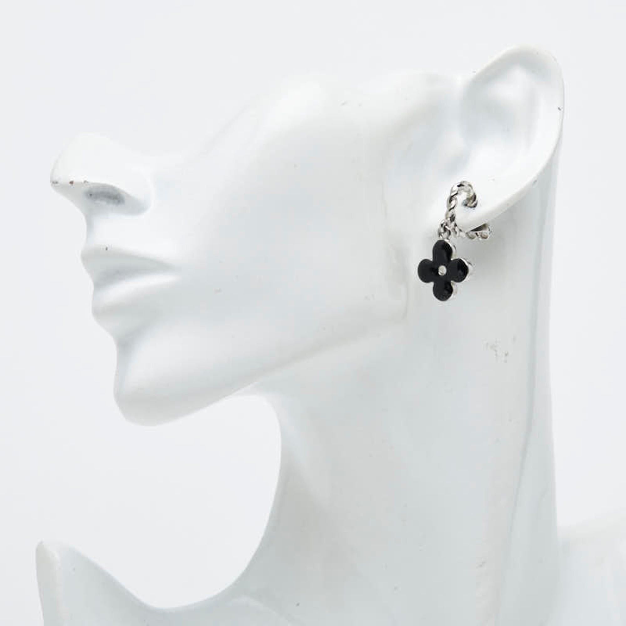 Louis Vuitton Louis Vuitton Boucles d'Oreilles Sweet Monogram Earrings 3-Piece Set M65677 Silver Black Metal Women's LOUIS VUITTON Size ONE SIZE - 4 Thumbnail