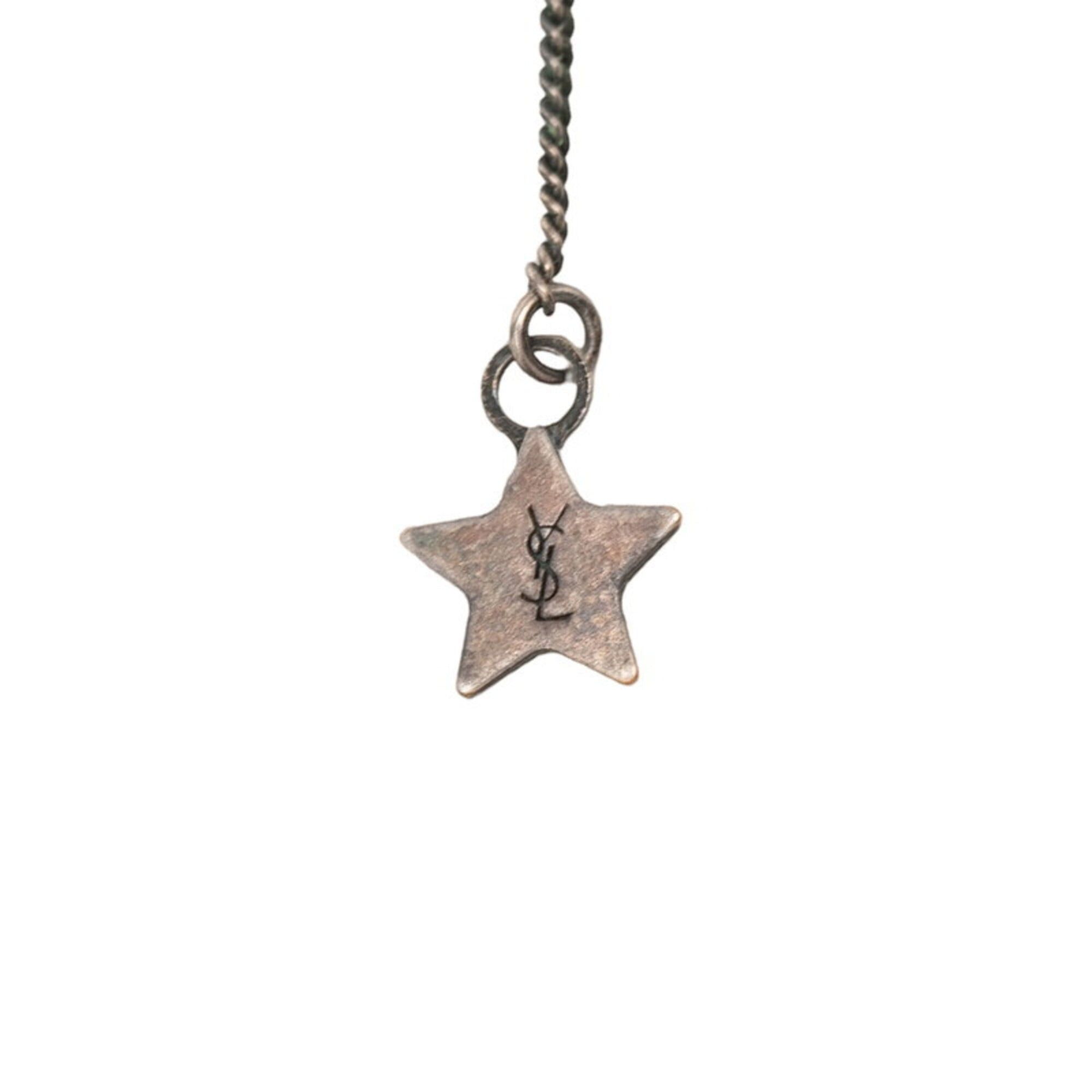 Yves Saint Laurent Yves Saint Laurent Saint Laurent Star Motif Earrings, Silver Metal, Women's Size ONE SIZE - 3 Thumbnail
