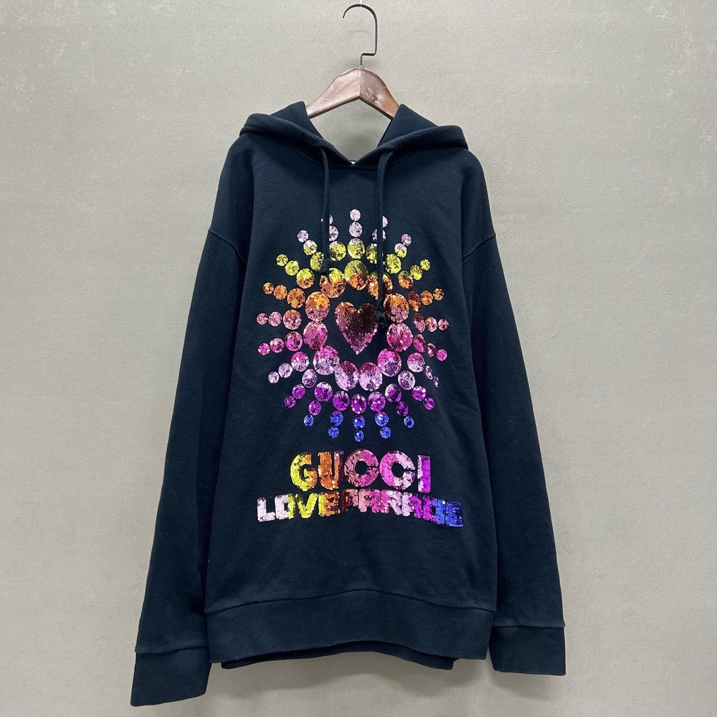 Gucci Gucci Sequin Heart Logo Hoodie Size L Size US L / EU 52-54 / 3 - 2 Thumbnail