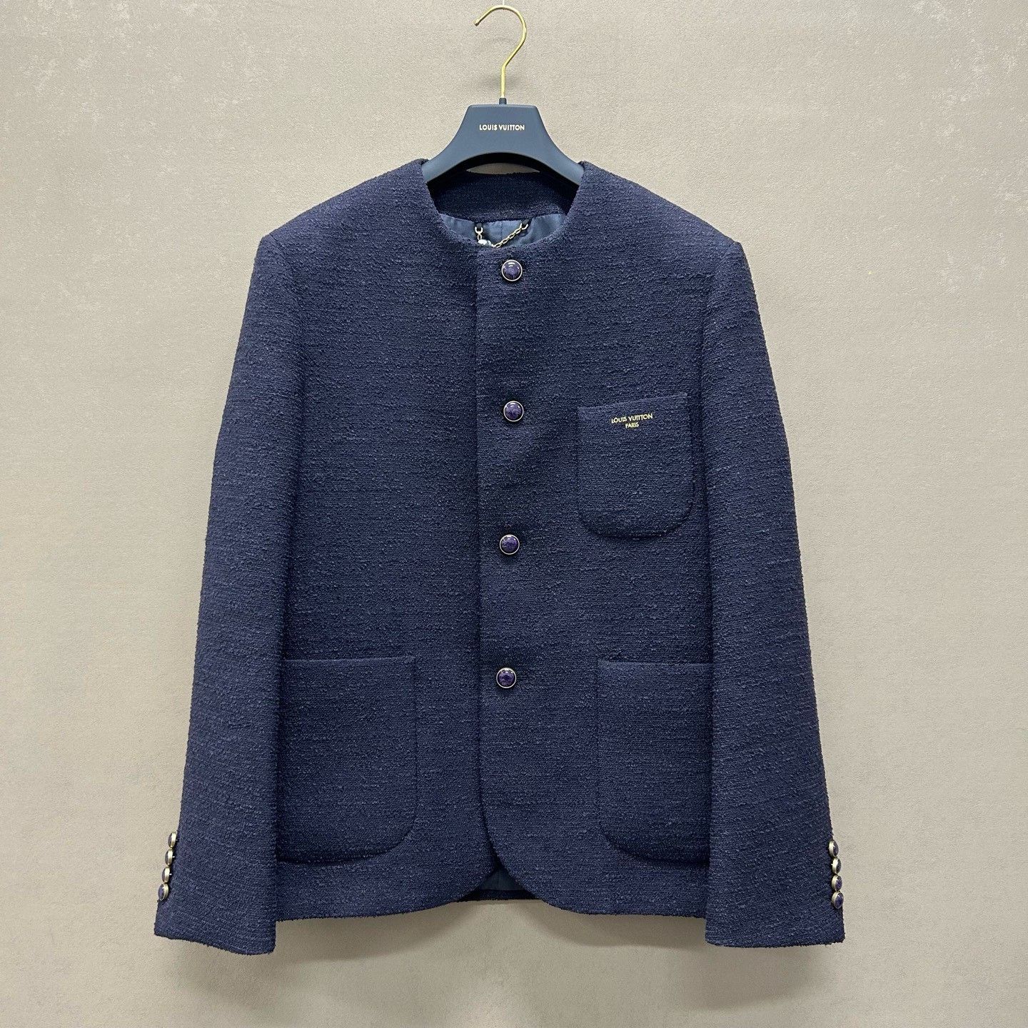Louis Vuitton Louis Vuitton Tweed Collarless Jacket Size 52 Size US L / EU 52-54 / 3 - 2 Thumbnail