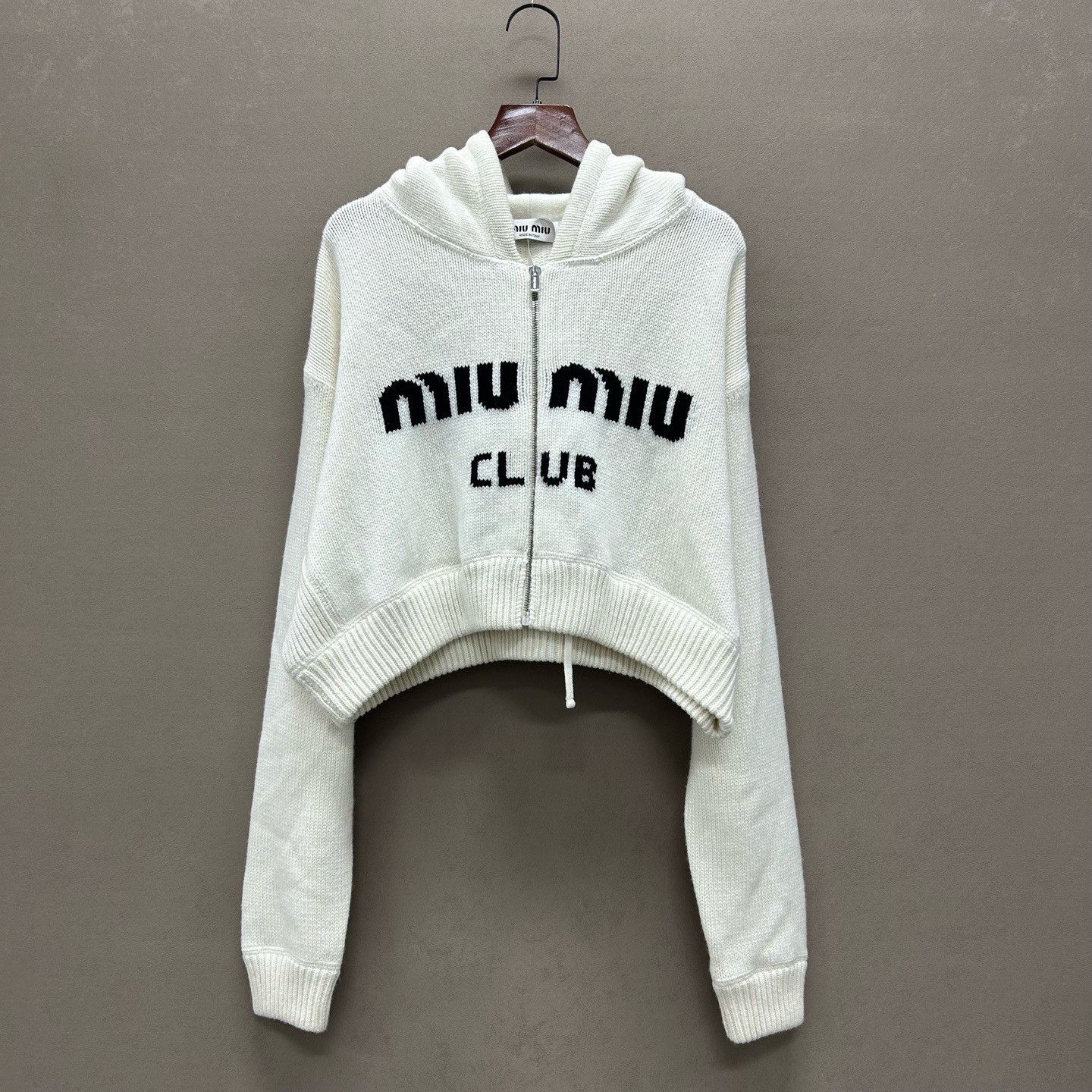 Miu Miu Miu Miu Logo Knit Hoodie Size 38 Size XS / US 0-2 / IT 36-38 - 2 Thumbnail