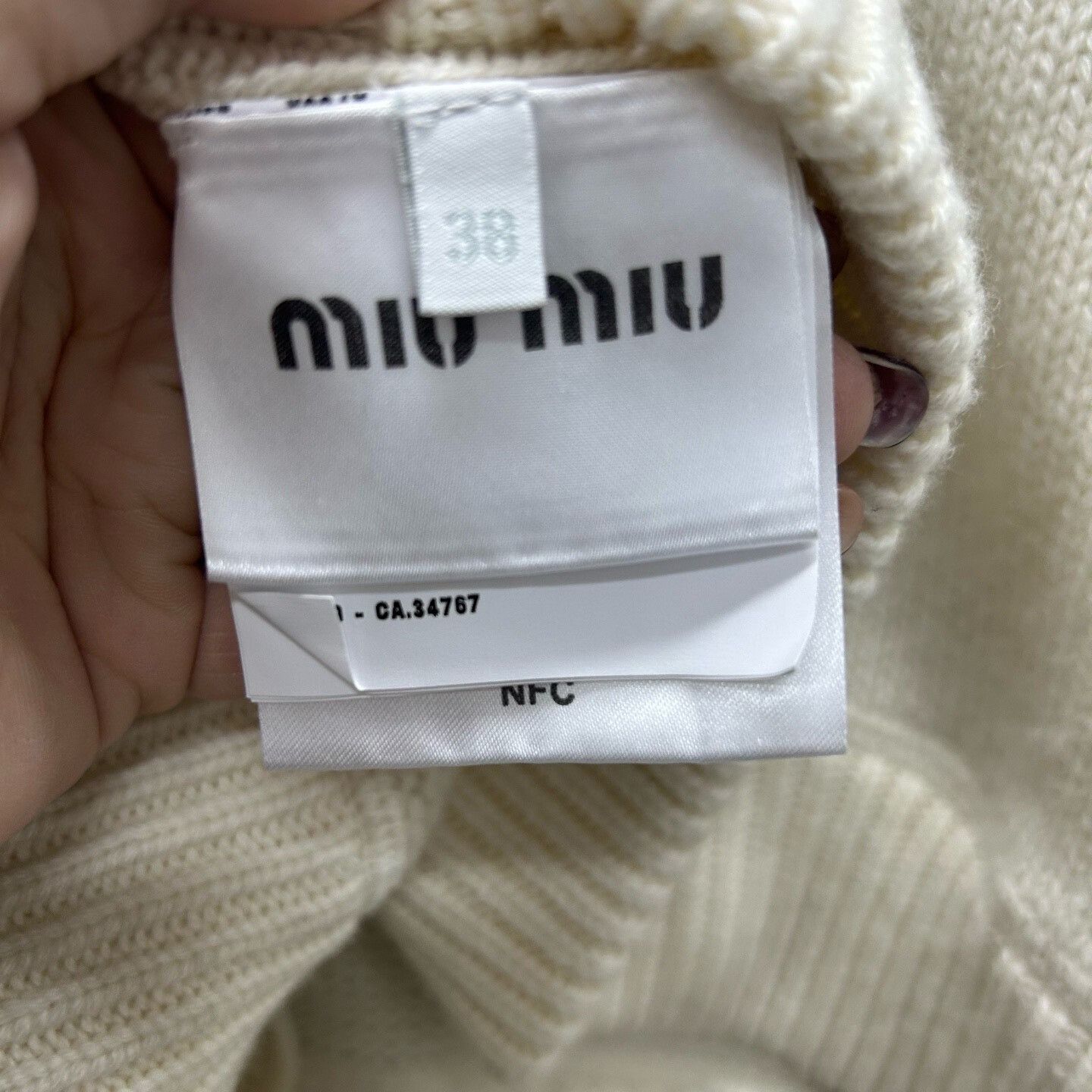 Miu Miu Miu Miu Logo Knit Hoodie Size 38 Size XS / US 0-2 / IT 36-38 - 5 Thumbnail