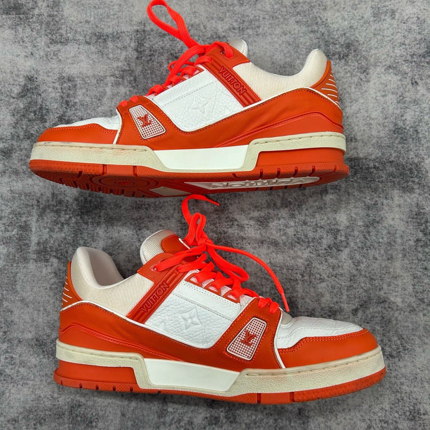 Louis Vuitton Louis Vuitton Trainer White Orange Sneakers US 8 Size US 8 / EU 41 - 4 Thumbnail