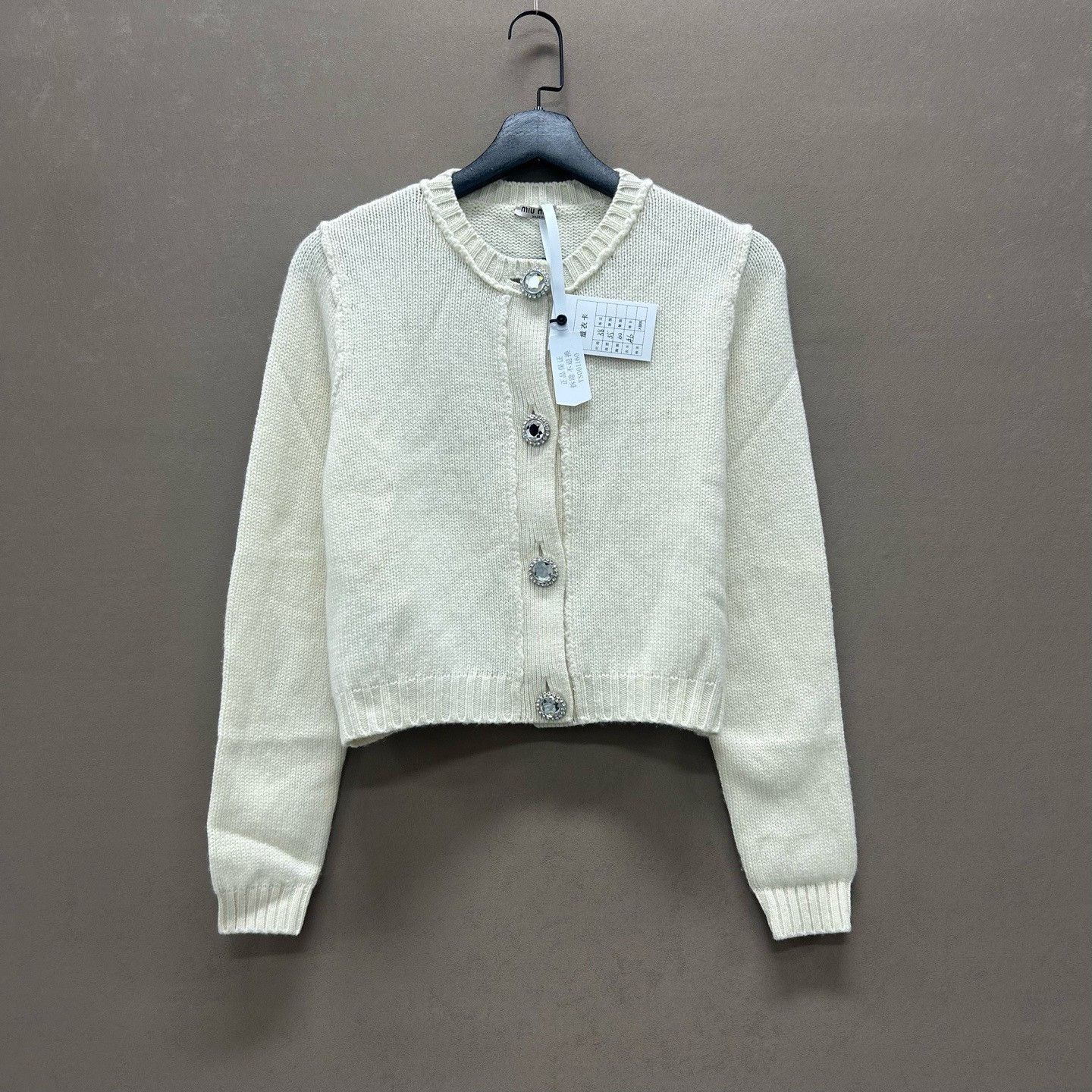 Miu Miu Miu Miu Rhinestone Button Cardigan Size 38 Size XS / US 0-2 / IT 36-38 - 2 Thumbnail