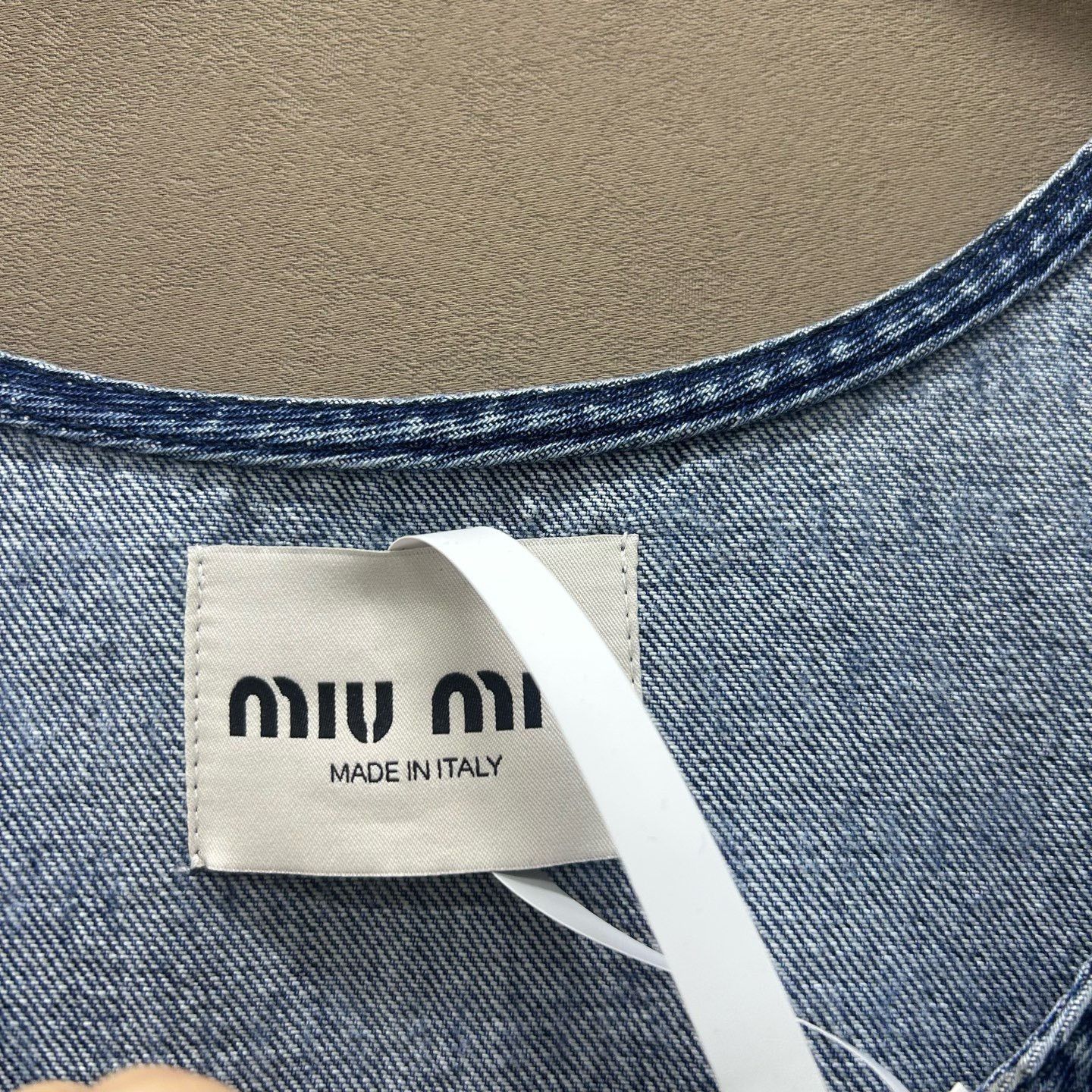 Miu Miu Miu Miu Logo Print Denim Mini Dress Size 36 Size XS / US 0-2 / IT 36-38 - 5 Thumbnail