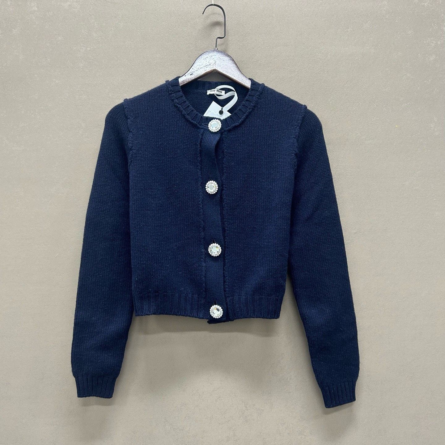 Miu Miu Miu Miu Rhinestone Button Cashmere Cardigan Size 38 Size XS / US 0-2 / IT 36-38 - 2 Thumbnail