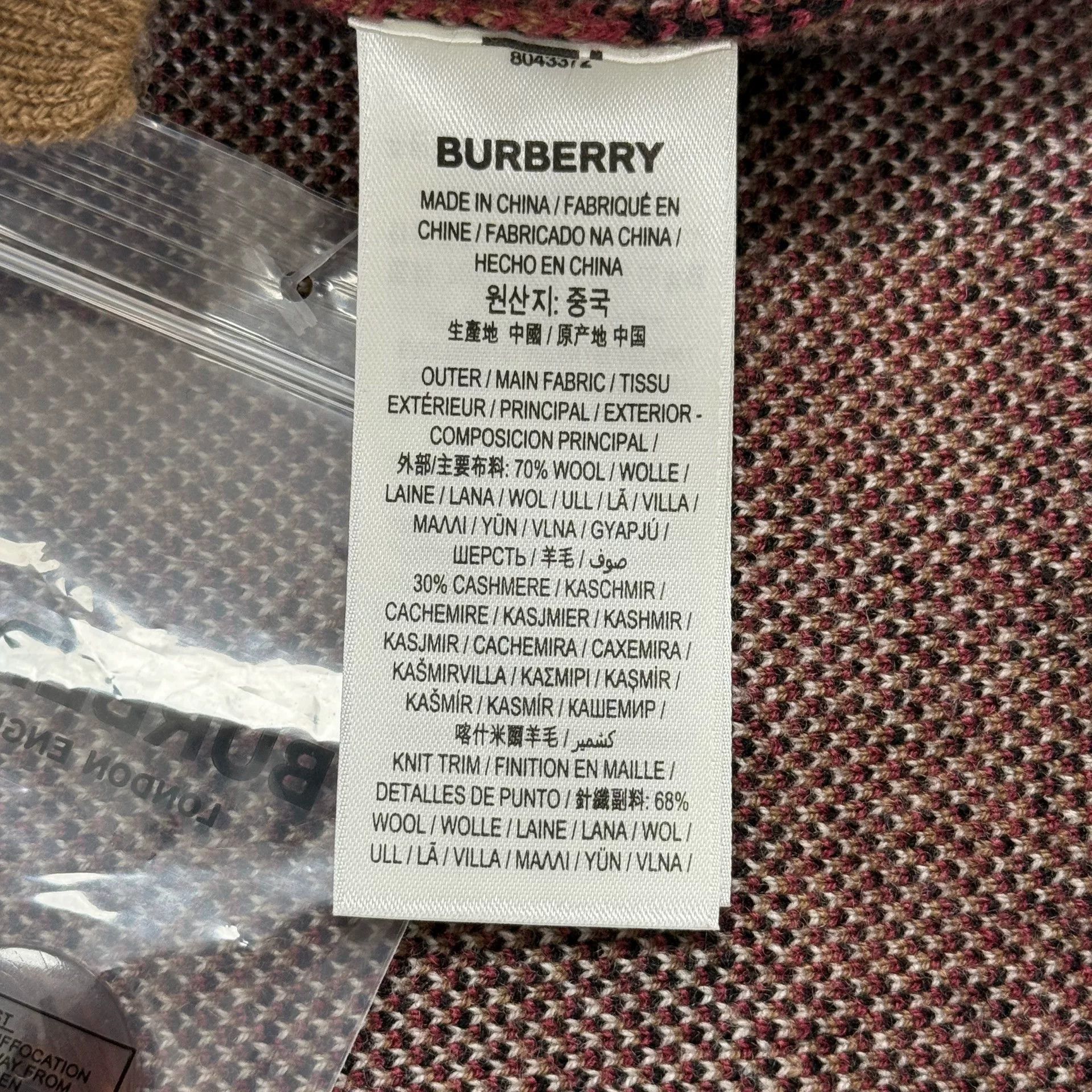 Burberry Burberry Check Cashmere Wool Cardigan Size M Size US M / EU 48-50 / 2 - 5 Thumbnail