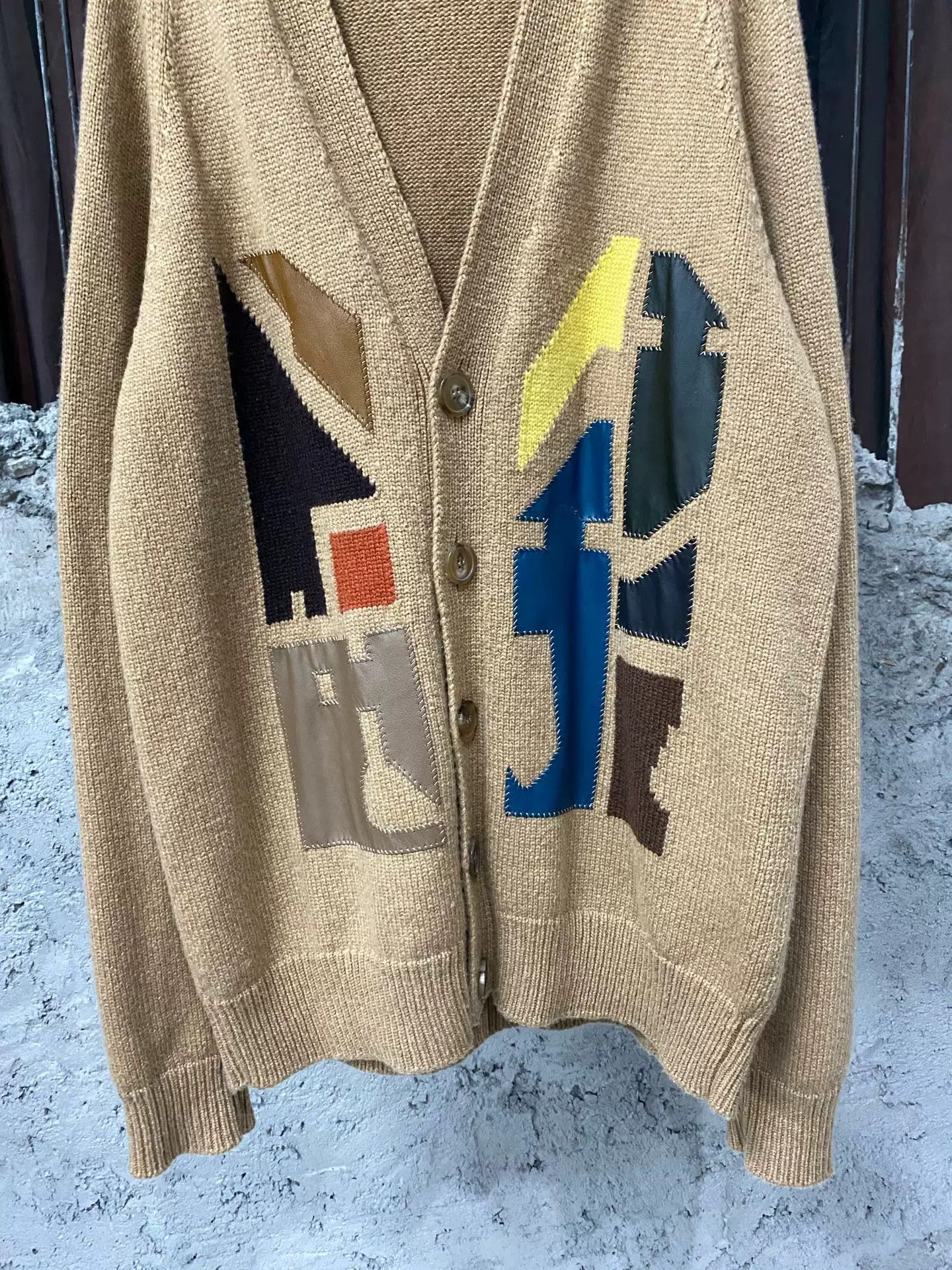 Hermes Hermes Leather Patch Cashmere Cardigan Size L Size US L / EU 52-54 / 3 - 5 Thumbnail