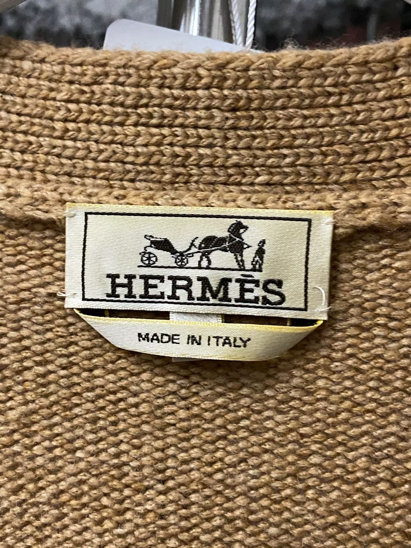 Hermes Hermes Leather Patch Cashmere Cardigan Size L Size US L / EU 52-54 / 3 - 8 Thumbnail