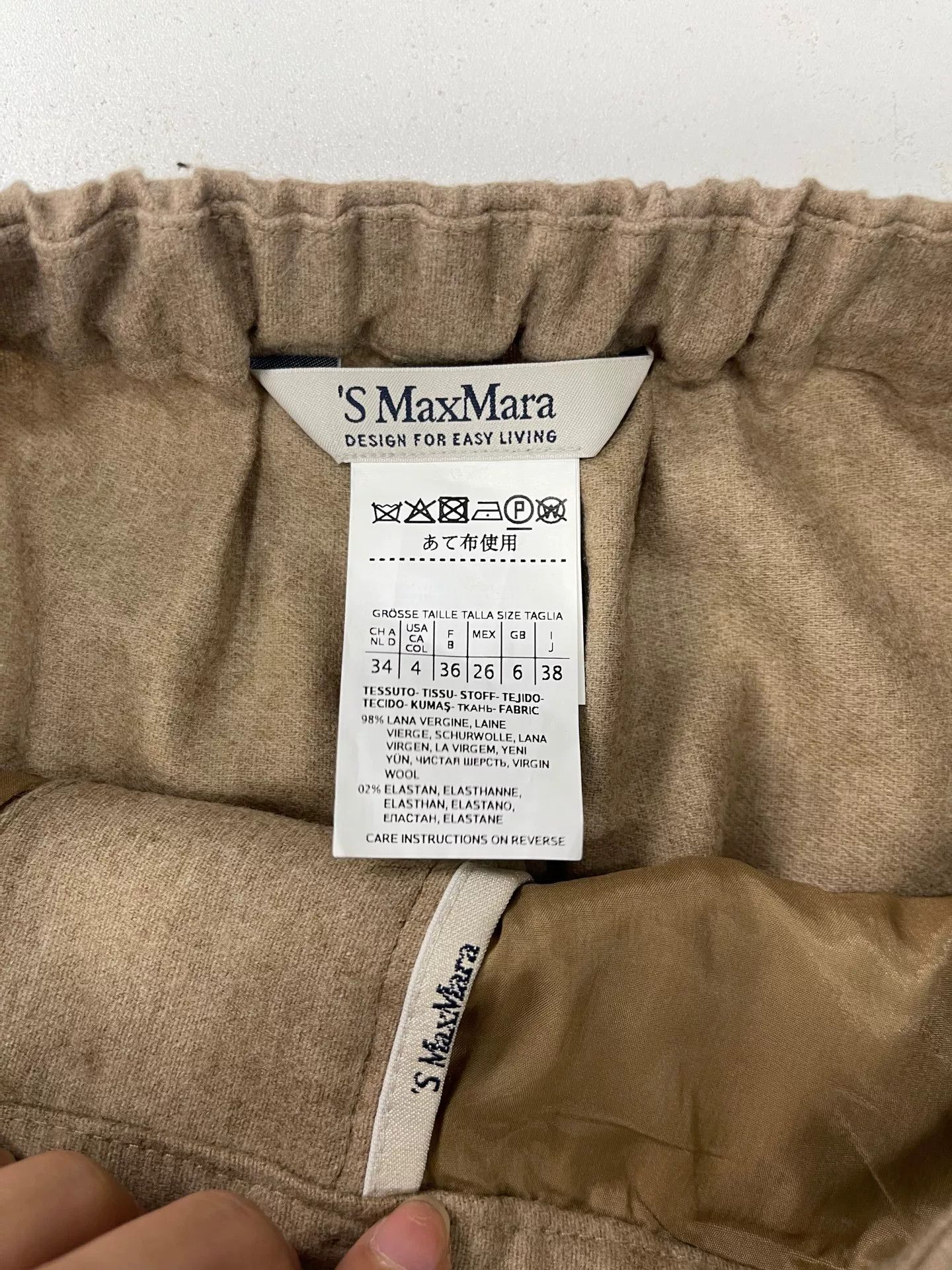 Max Mara 'S MaxMara Beige Wool Blend Pants Size 38 Size 26" / US 2 / IT 38 - 6 Thumbnail