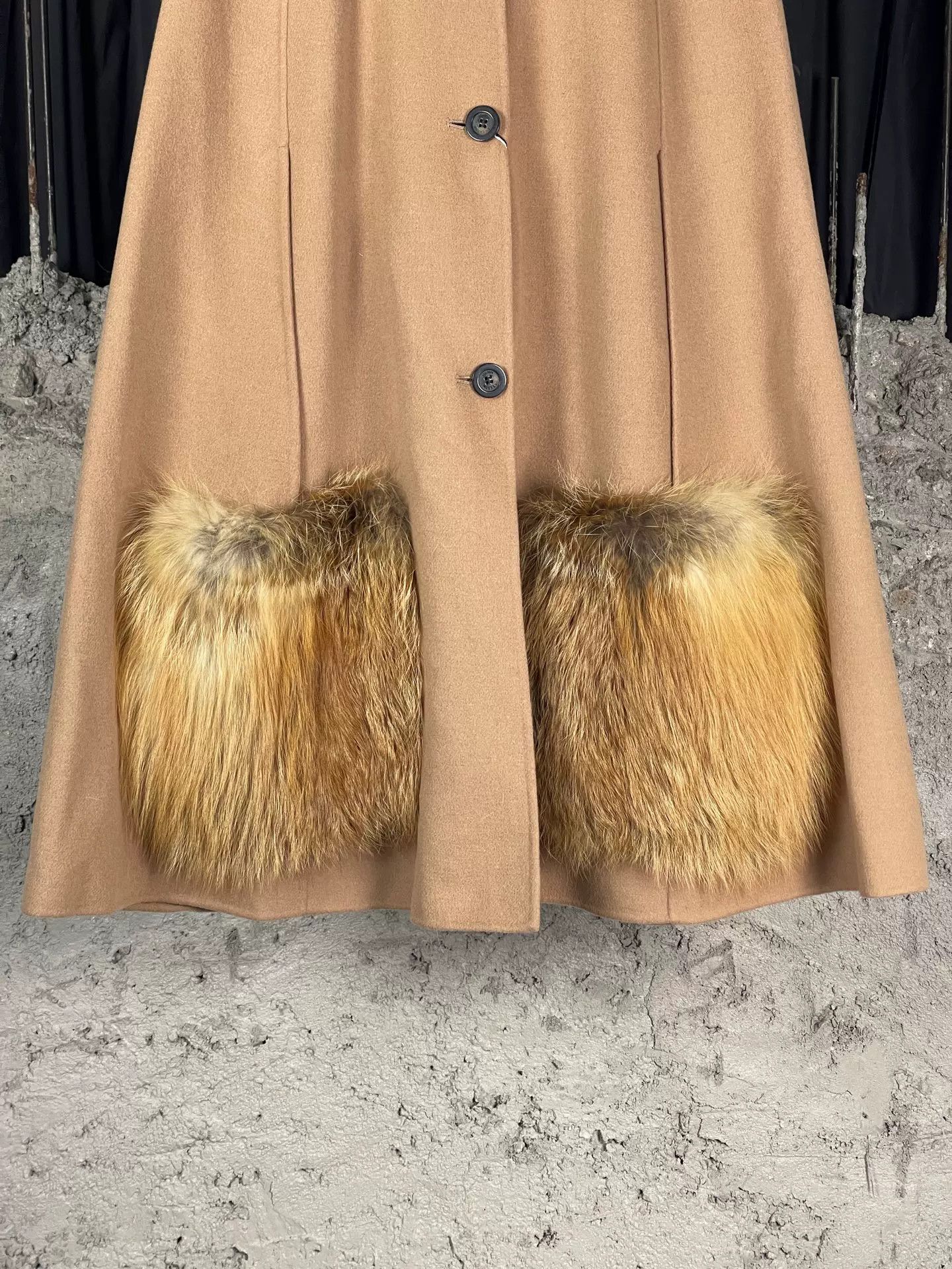 Max Mara MaxMara Weekend Wool Fur Pocket Cape Coat Size 36 Size XS / US 0-2 / IT 36-38 - 5 Thumbnail
