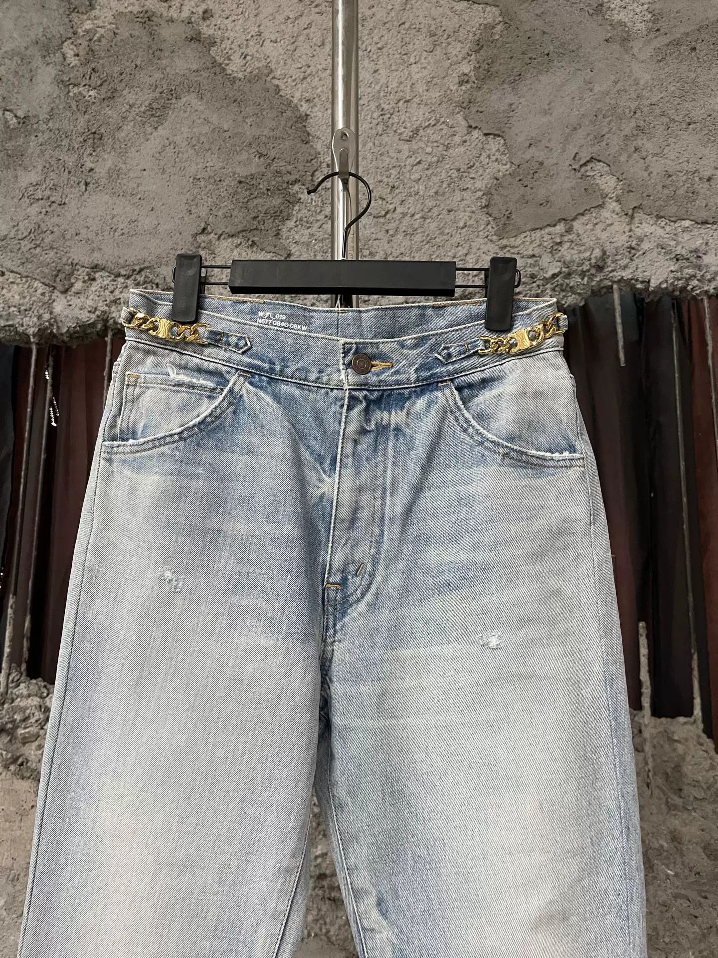 Celine Celine Triomphe Chain Light Wash Jeans Size 29 Size 29" - 4 Thumbnail