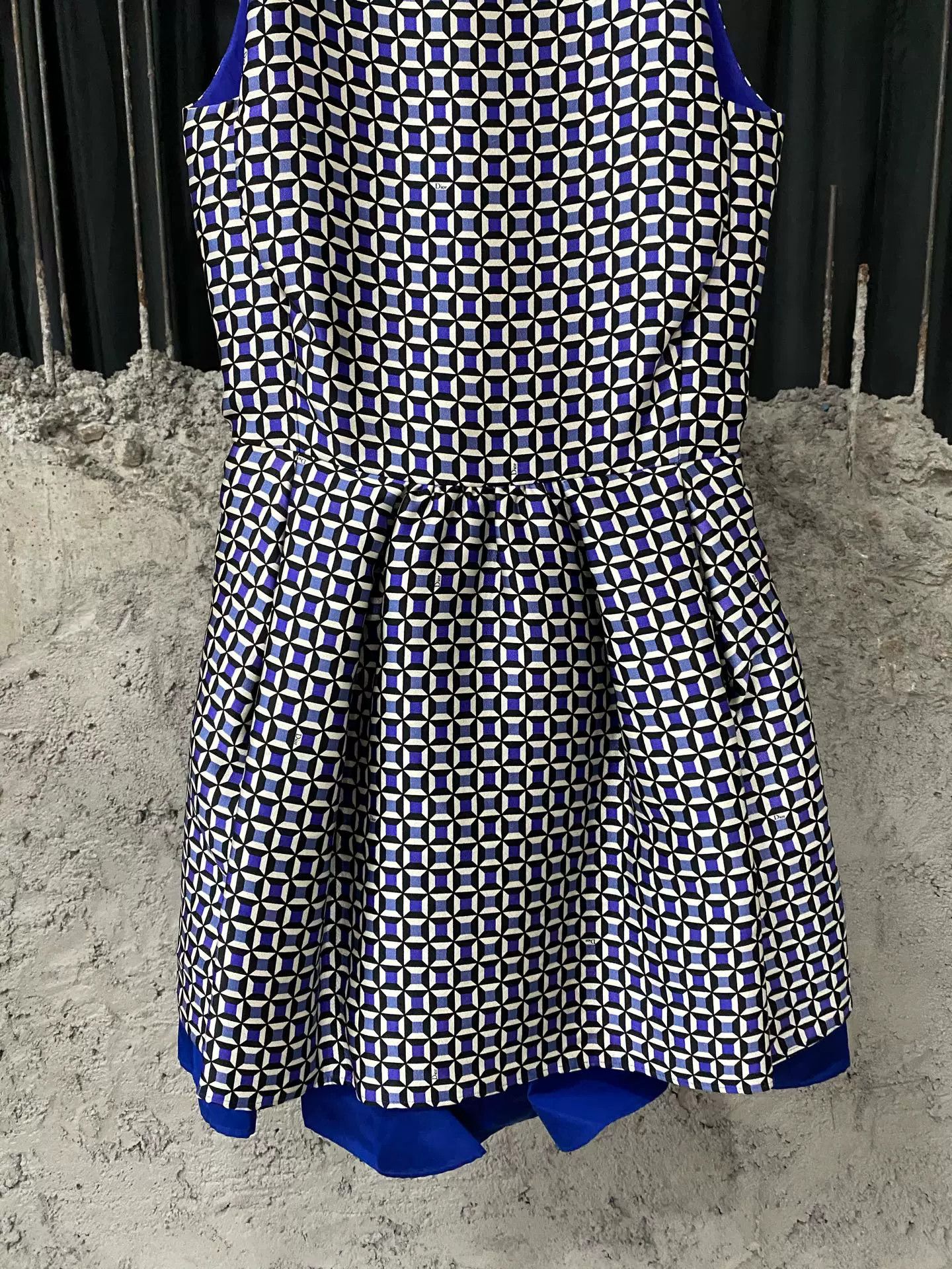 Dior Dior Geometric Silk Sleeveless Dress Size 36 Size XS / US 0-2 / IT 36-38 - 5 Thumbnail