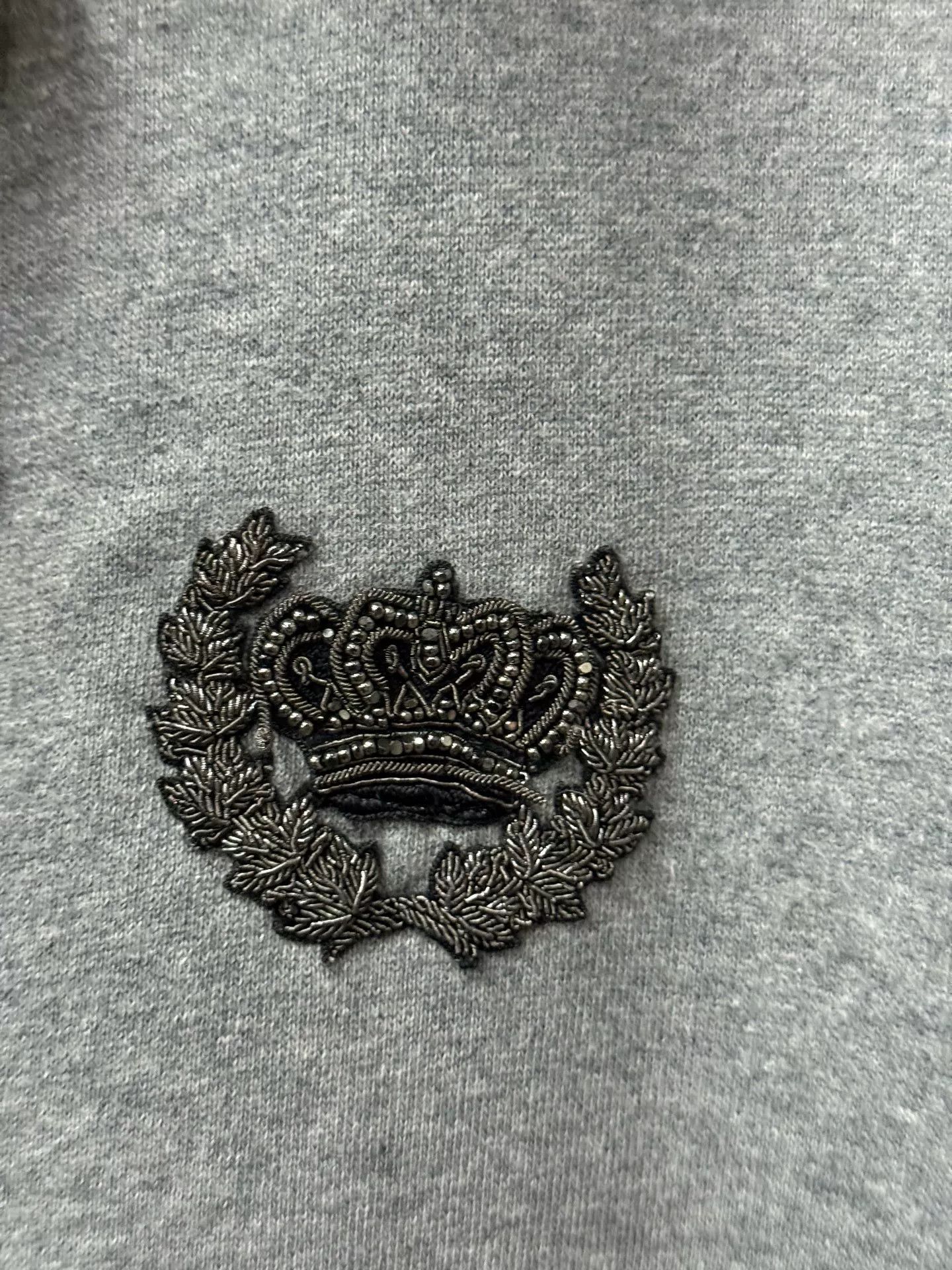 Dolce & Gabbana Dolce & Gabbana Crown Zip-Up Hoodie Gray Size 52 Size US L / EU 52-54 / 3 - 6 Thumbnail