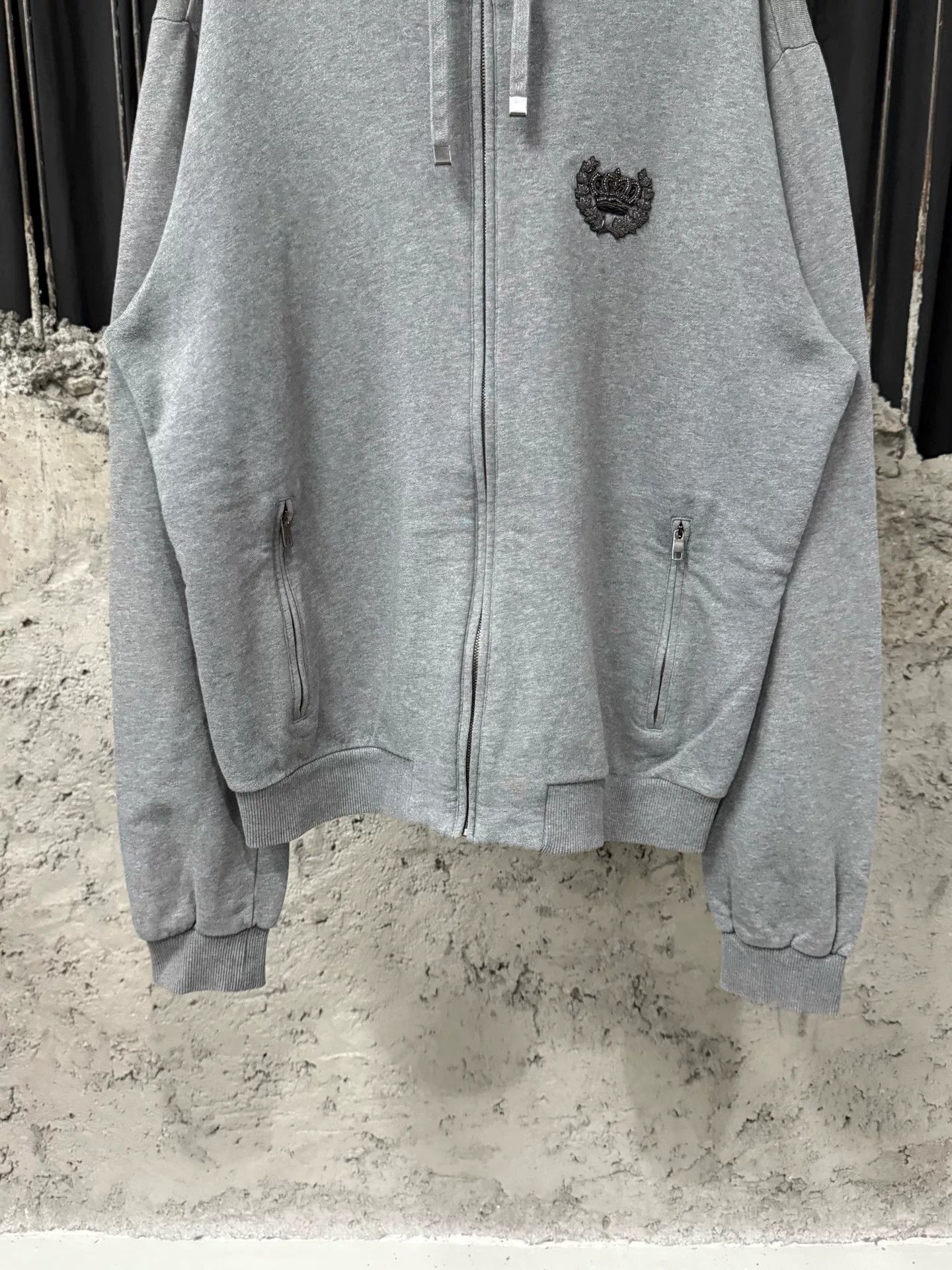 Dolce & Gabbana Dolce & Gabbana Crown Zip-Up Hoodie Gray Size 52 Size US L / EU 52-54 / 3 - 5 Thumbnail