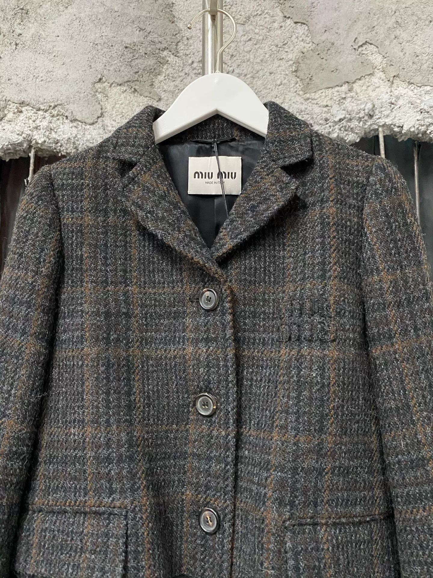 Miu Miu Miu Miu Checked Wool Blazer Size 36 Size XS / US 0-2 / IT 36-38 - 4 Thumbnail