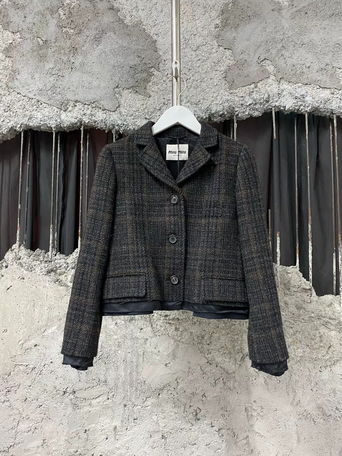 Miu Miu Miu Miu Checked Wool Blazer Size 36 Size XS / US 0-2 / IT 36-38 - 2 Thumbnail
