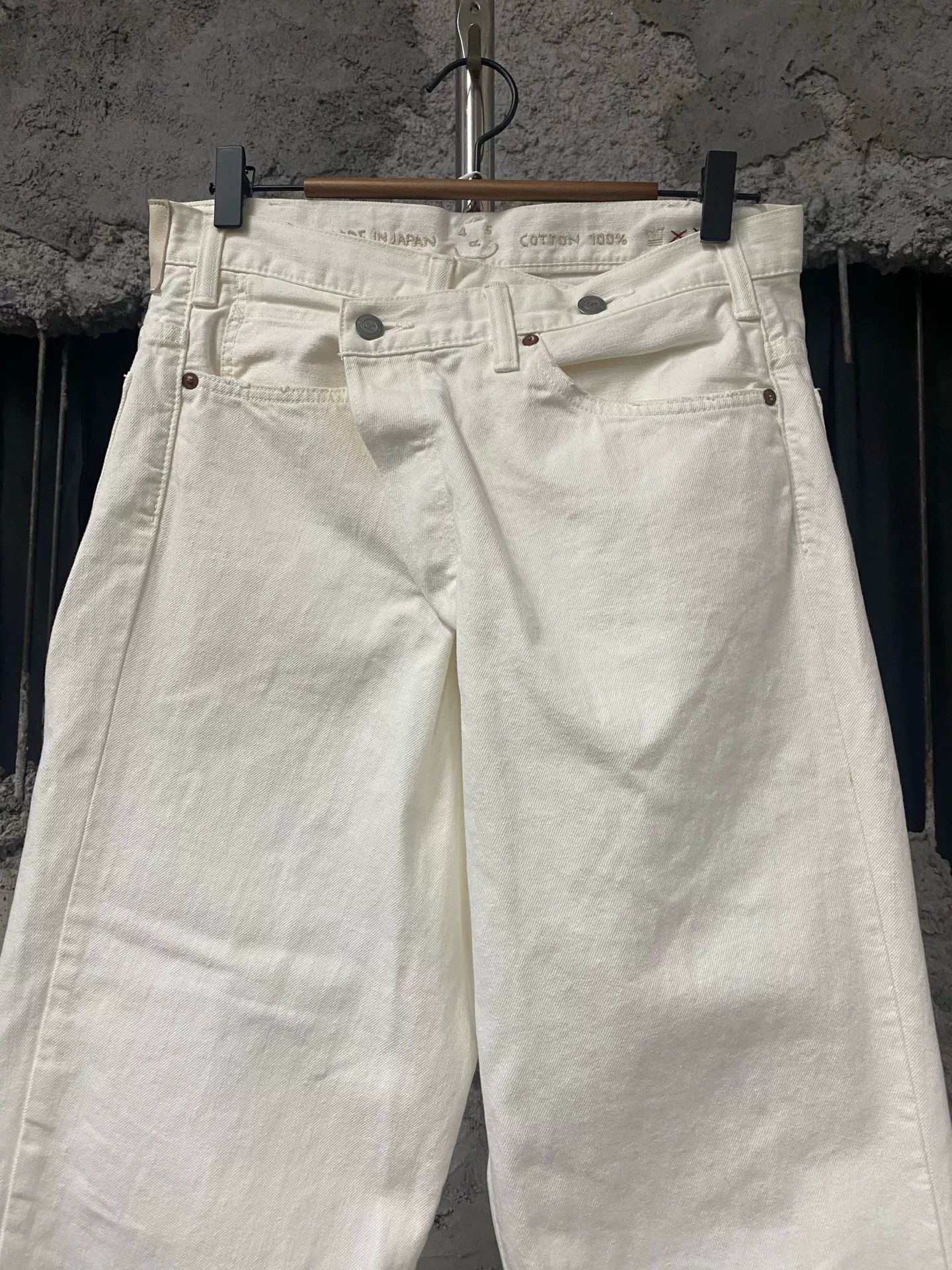 45rpm 45R White Raw Hem Denim Jeans Size 30 Size US 30 / EU 46 - 4 Thumbnail