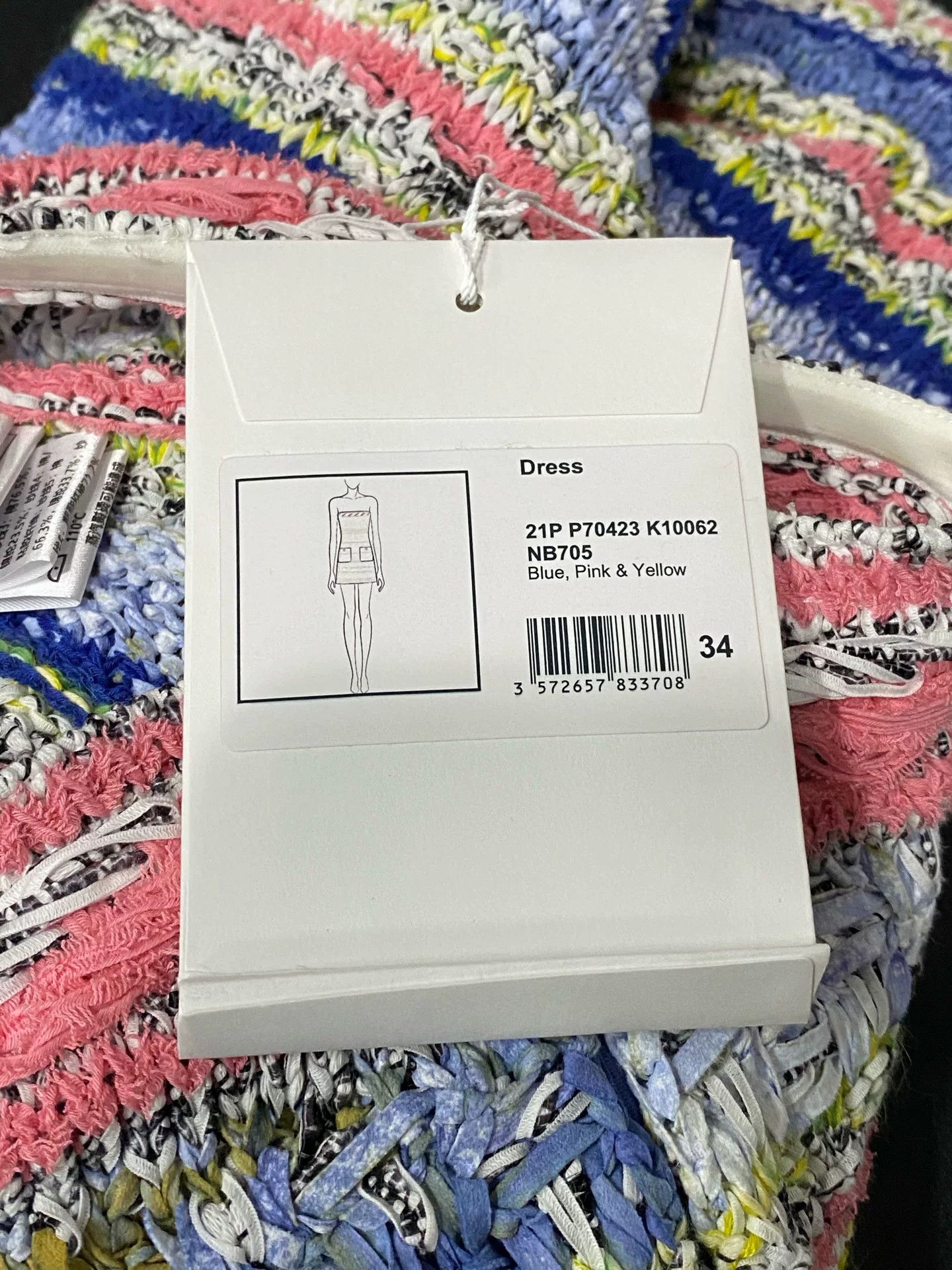 Chanel Chanel Multicolor Knit Strapless Dress Size 34 Size XS / US 0-2 / IT 36-38 - 9 Thumbnail