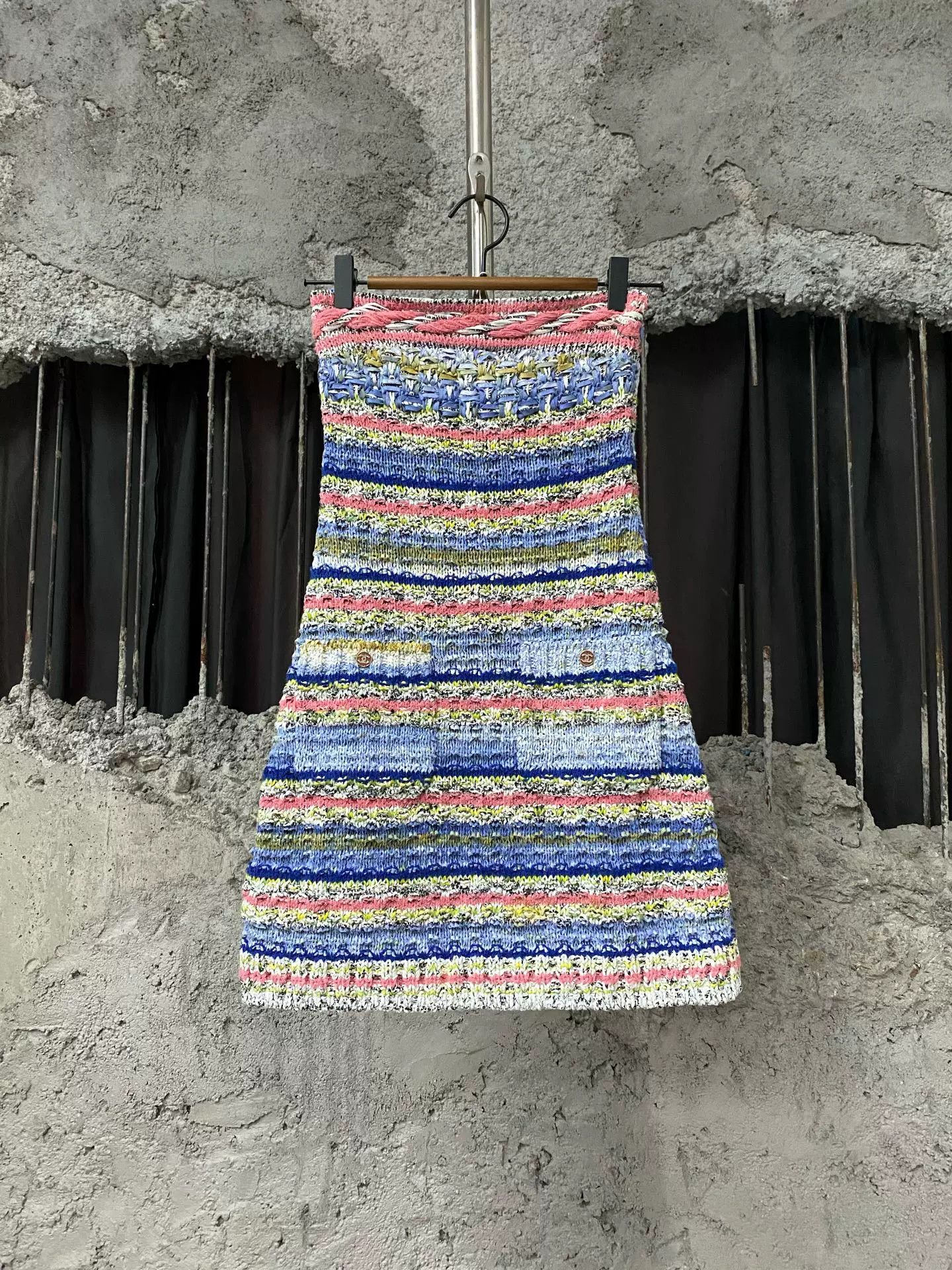 Chanel Chanel Multicolor Knit Strapless Dress Size 34 Size XS / US 0-2 / IT 36-38 - 2 Thumbnail