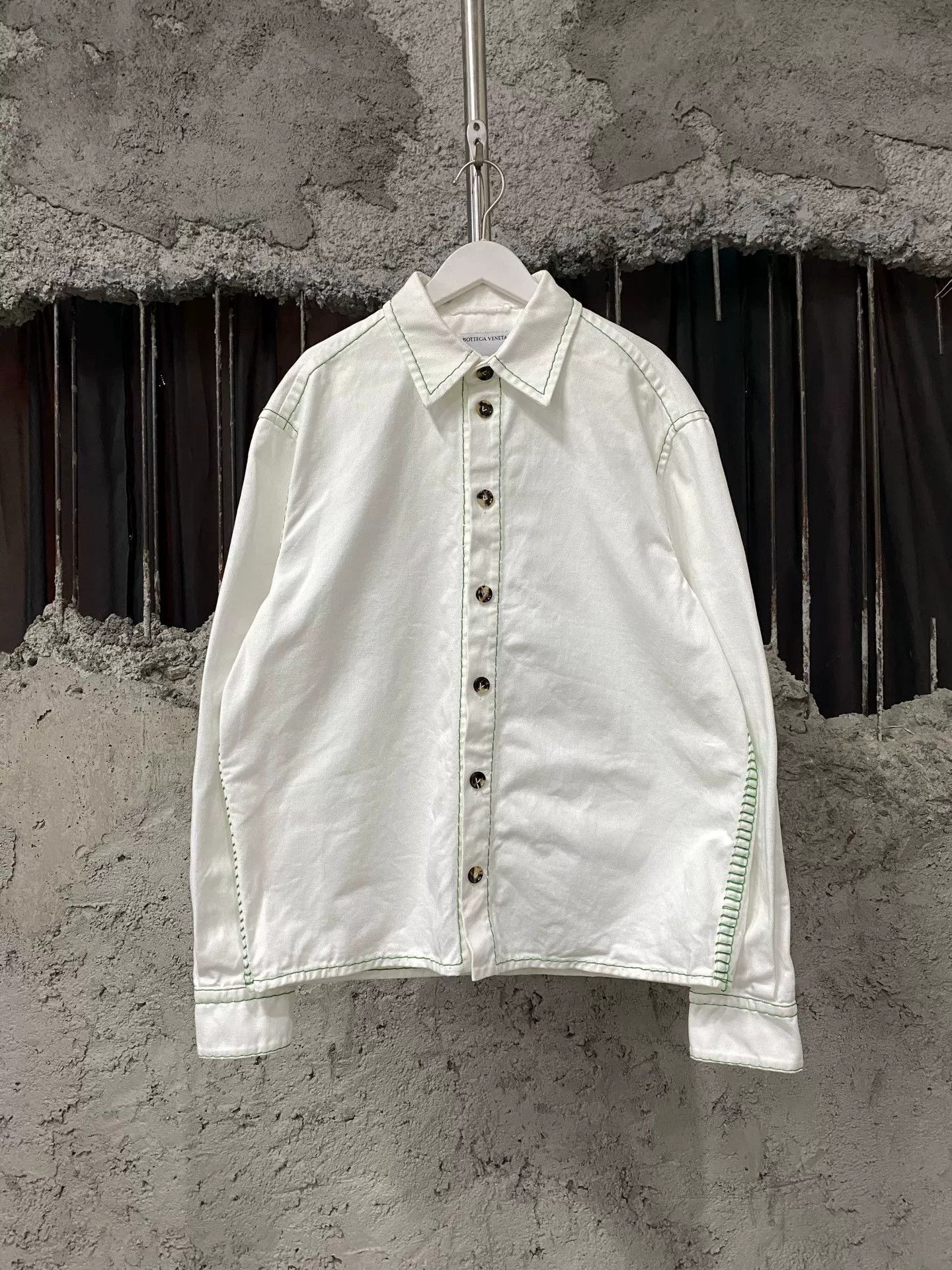 Bottega Veneta Bottega Veneta Green Stitch Denim Shirt Size S Size US S / EU 44-46 / 1 - 2 Thumbnail