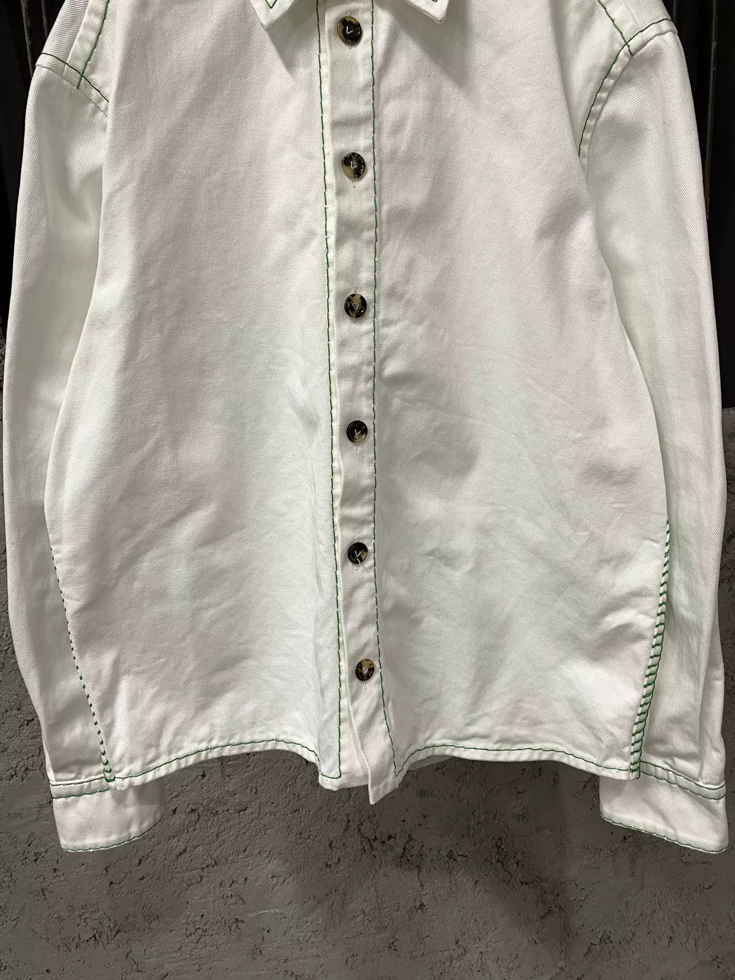 Bottega Veneta Bottega Veneta Green Stitch Denim Shirt Size S Size US S / EU 44-46 / 1 - 5 Thumbnail