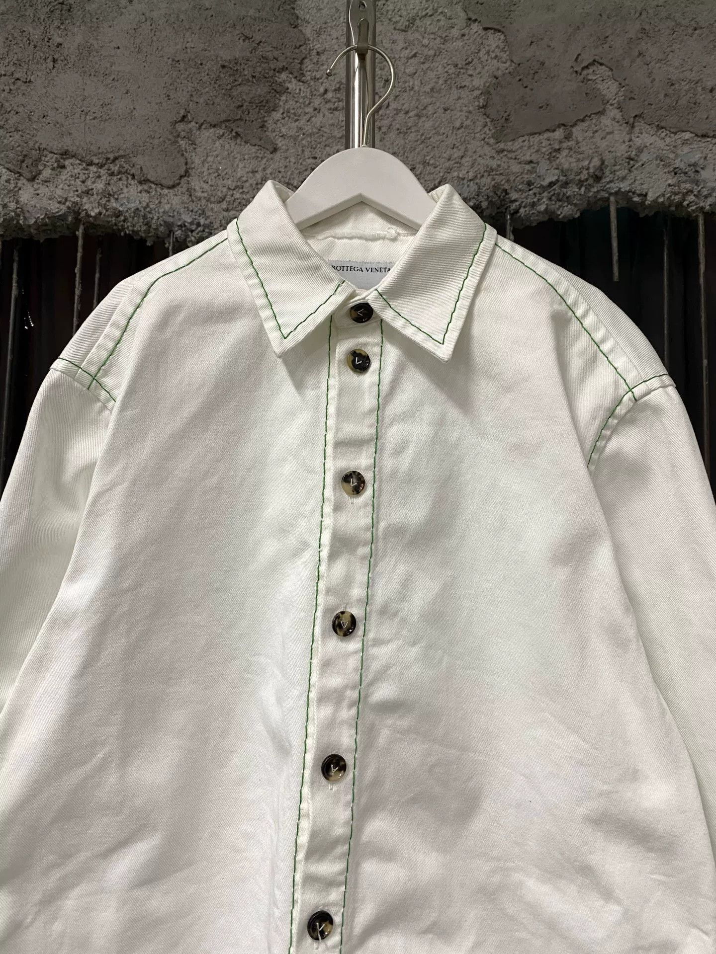 Bottega Veneta Bottega Veneta Green Stitch Denim Shirt Size S Size US S / EU 44-46 / 1 - 4 Thumbnail