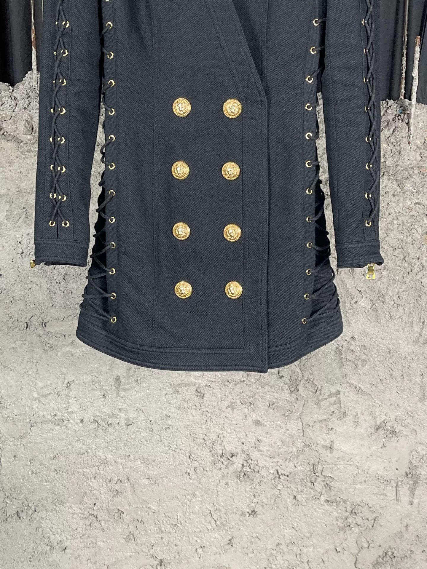 Balmain Balmain Gold Button Lace-Up Mini Dress Size 38 Size S / US 4 / IT 40 - 5 Thumbnail