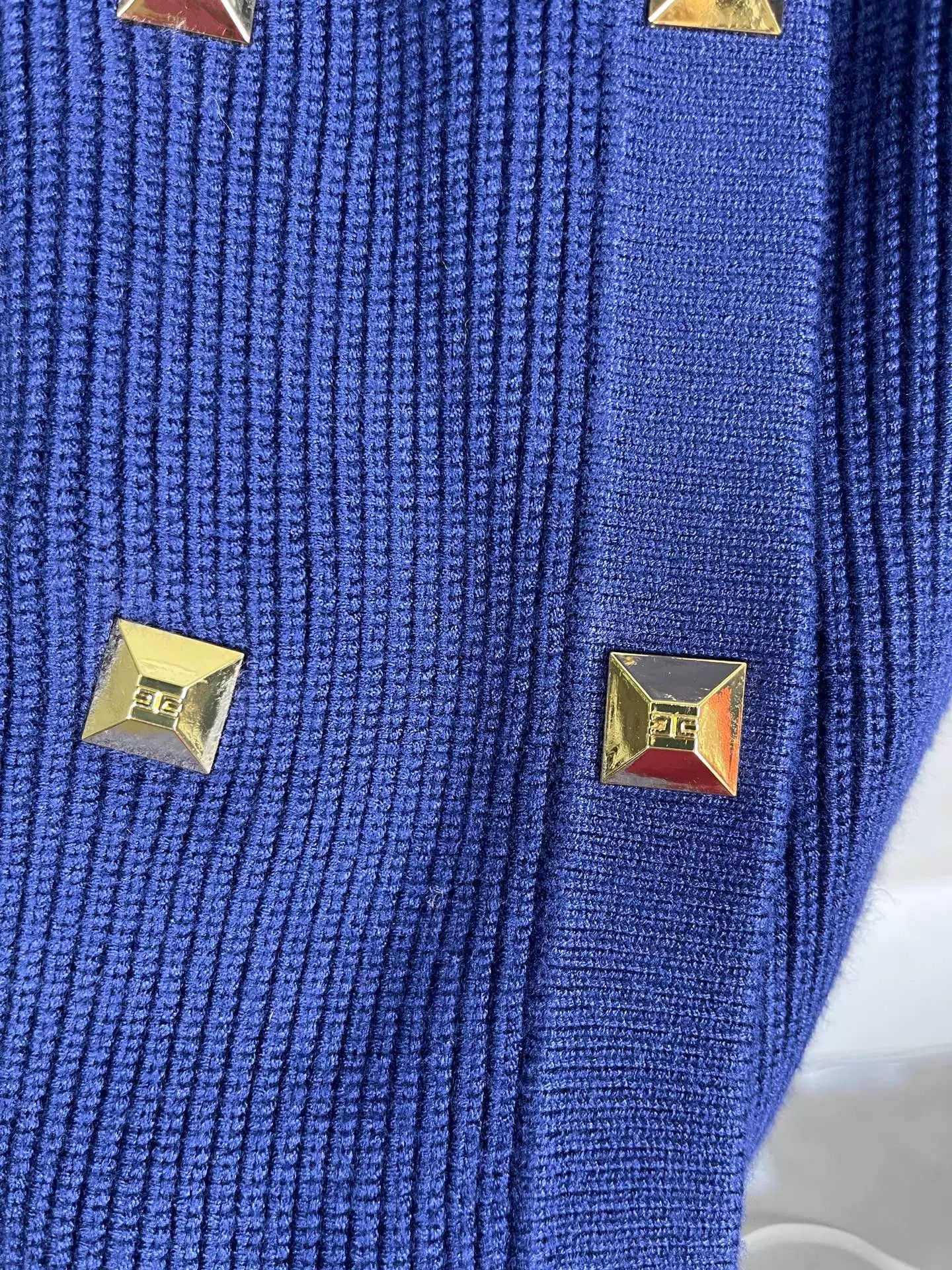 Elisabetta Franchi Elisabetta Franchi Blue Knit Mini Dress Size 42 Size M / US 6-8 / IT 42-44 - 6 Thumbnail