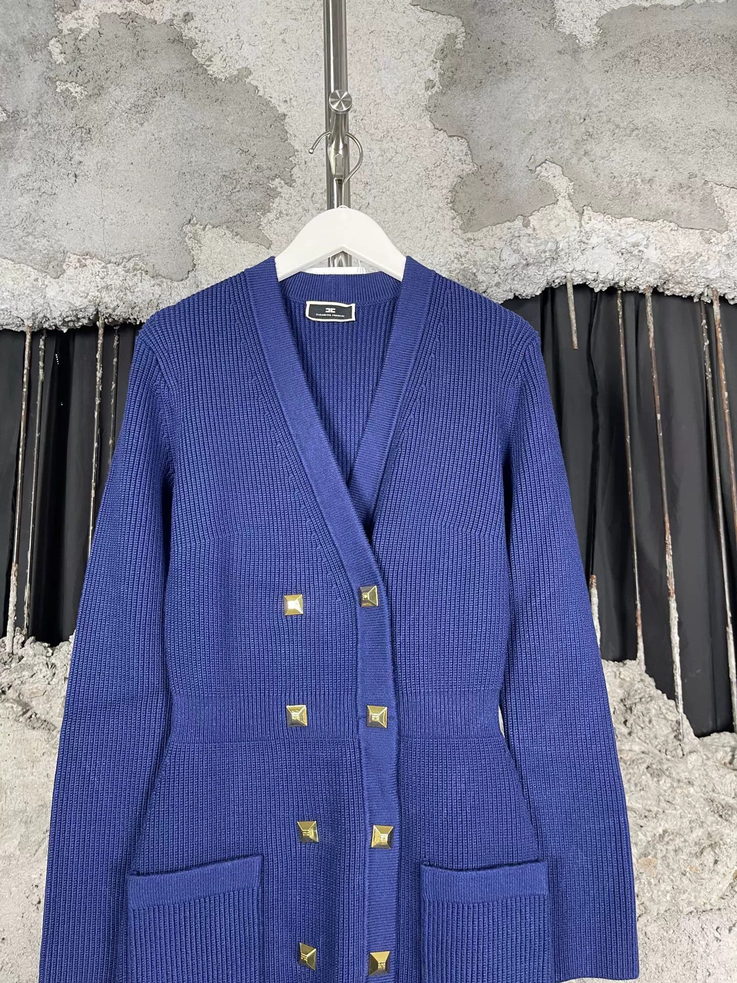 Elisabetta Franchi Elisabetta Franchi Blue Knit Mini Dress Size 42 Size M / US 6-8 / IT 42-44 - 4 Thumbnail