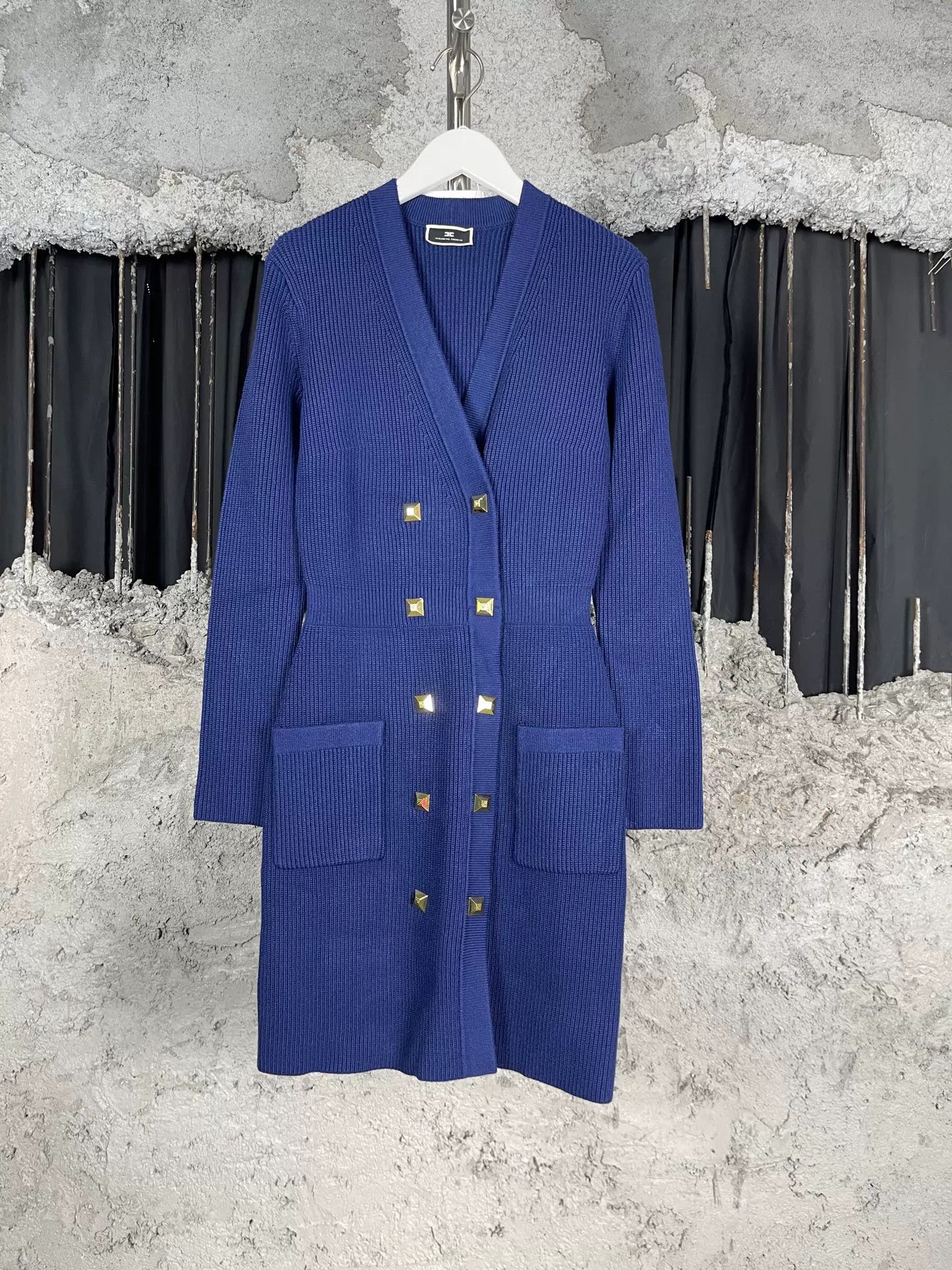 Elisabetta Franchi Elisabetta Franchi Blue Knit Mini Dress Size 42 Size M / US 6-8 / IT 42-44 - 2 Thumbnail