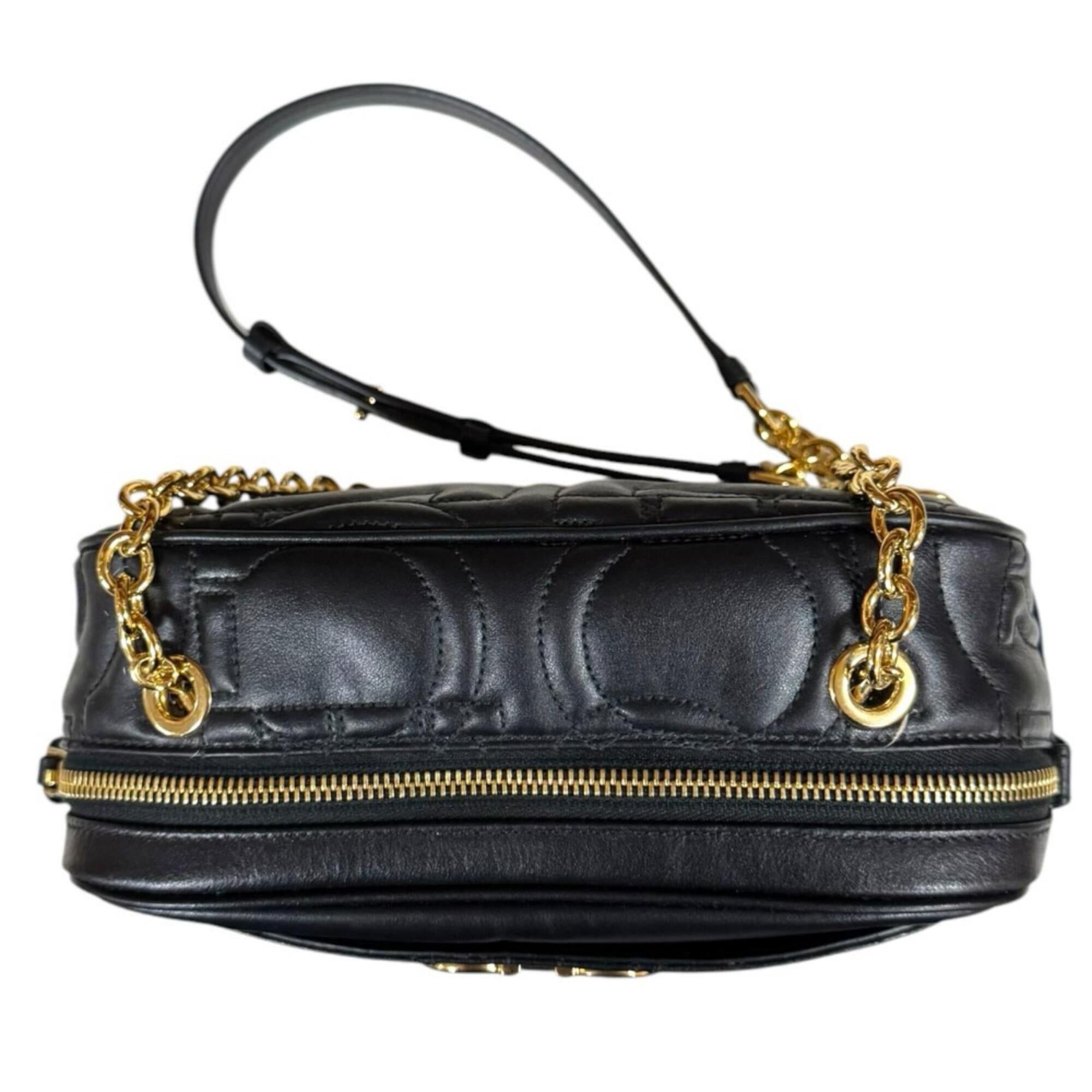 Salvatore Ferragamo Salvatore Ferragamo Gancini Shoulder Bag, Leather, Black, Women's, Chain Size ONE SIZE - 12 Thumbnail