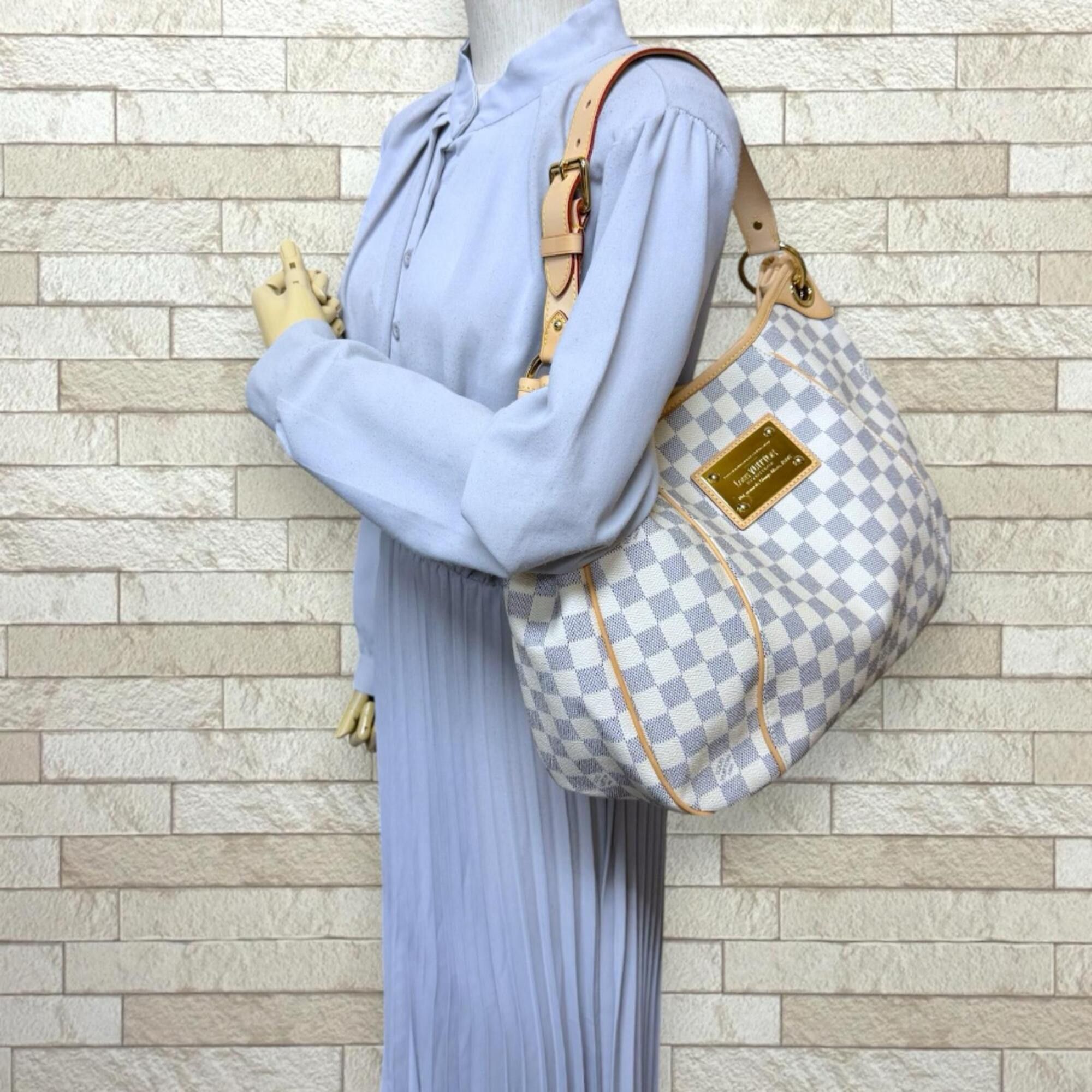 Louis Vuitton Louis Vuitton Galliera PM Damier Azur Shoulder Bag, Canvas N55215 White, Women's LOUIS VUITTON Size ONE SIZE - 2 Thumbnail