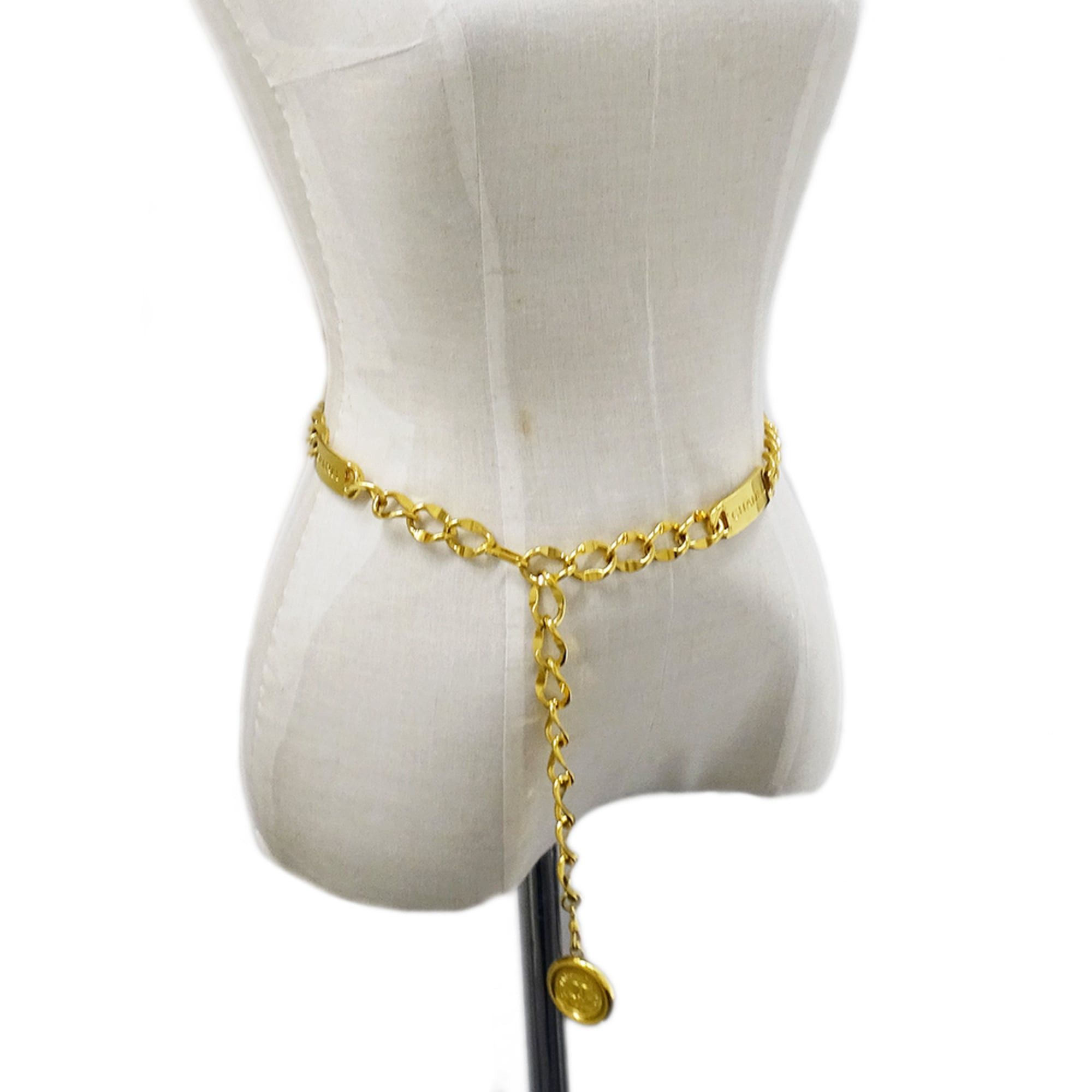 Chanel Chanel women's chain belt with gold logo plate and coin motif. Size ONE SIZE - 6 Thumbnail