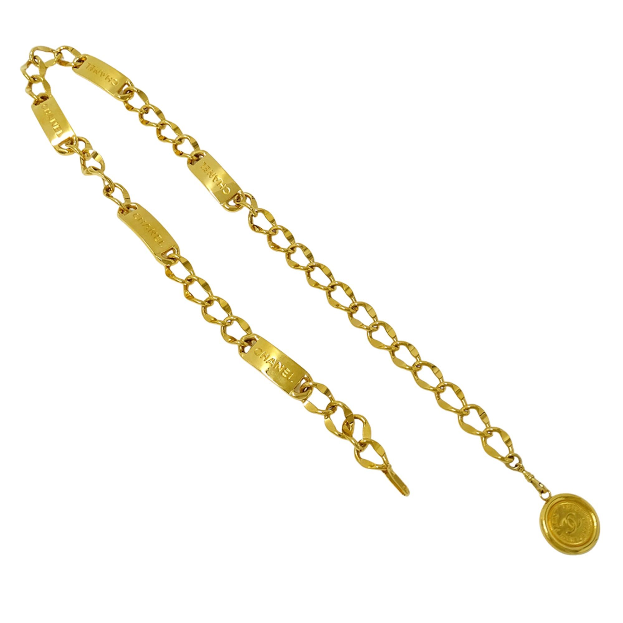 Chanel Chanel women's chain belt with gold logo plate and coin motif. Size ONE SIZE - 2 Thumbnail