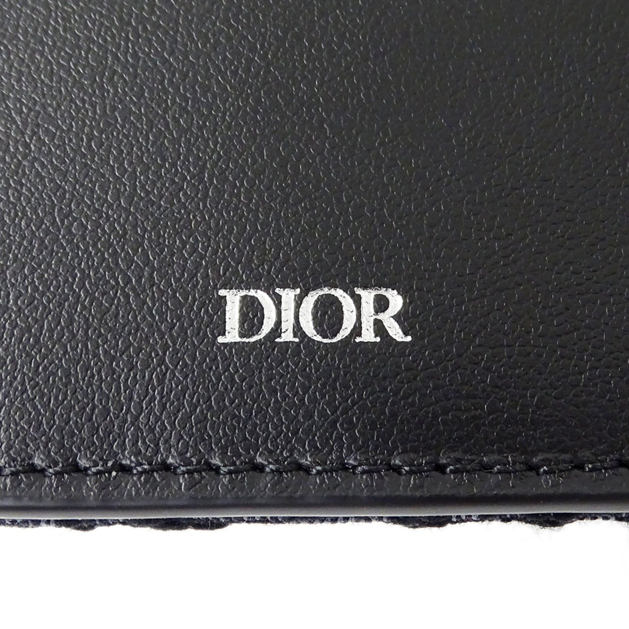 Dior Christian Dior Dior women's wallet, brand name, bi-fold oblique jacquard, black, mini wallet Size ONE SIZE - 5 Thumbnail