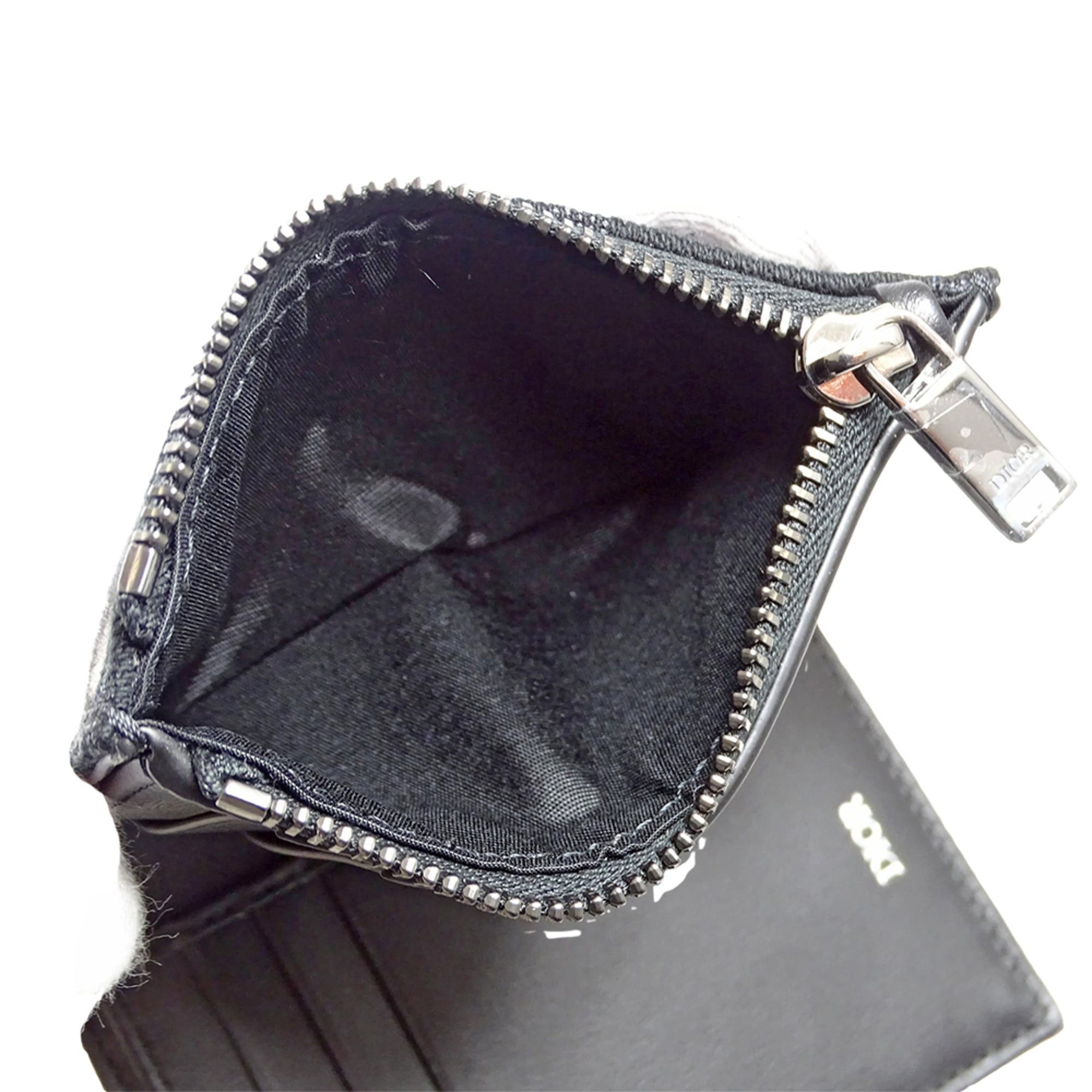 Dior Christian Dior Dior women's wallet, brand name, bi-fold oblique jacquard, black, mini wallet Size ONE SIZE - 7 Thumbnail