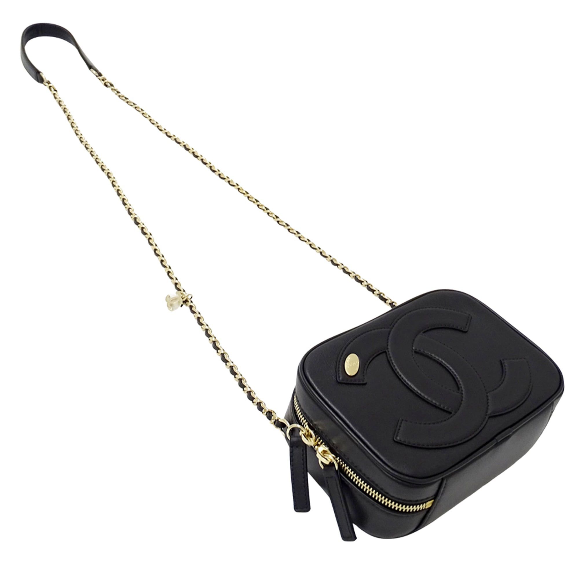 Chanel Chanel handbag for women, brand name shoulder bag, leather, black, gold hardware, black chain mini bag Size ONE SIZE - 4 Thumbnail