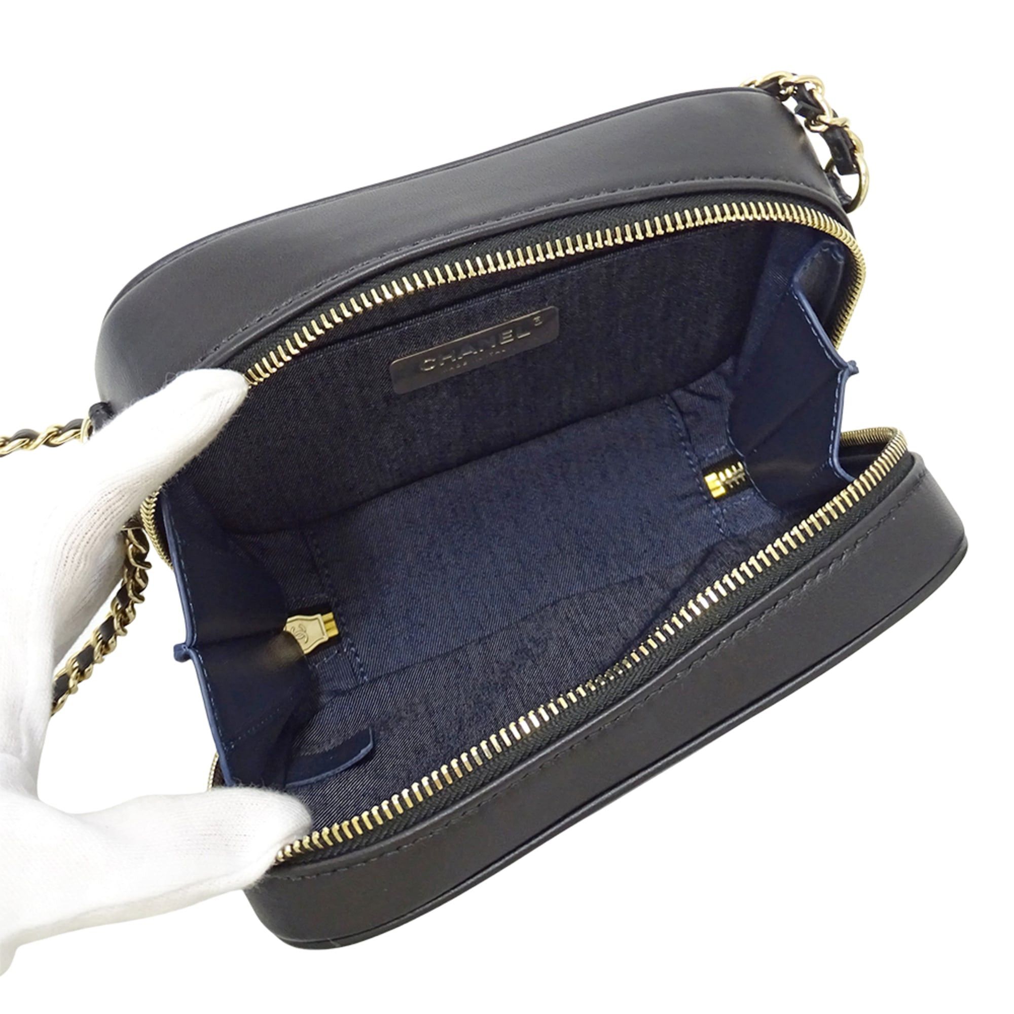 Chanel Chanel handbag for women, brand name shoulder bag, leather, black, gold hardware, black chain mini bag Size ONE SIZE - 5 Thumbnail