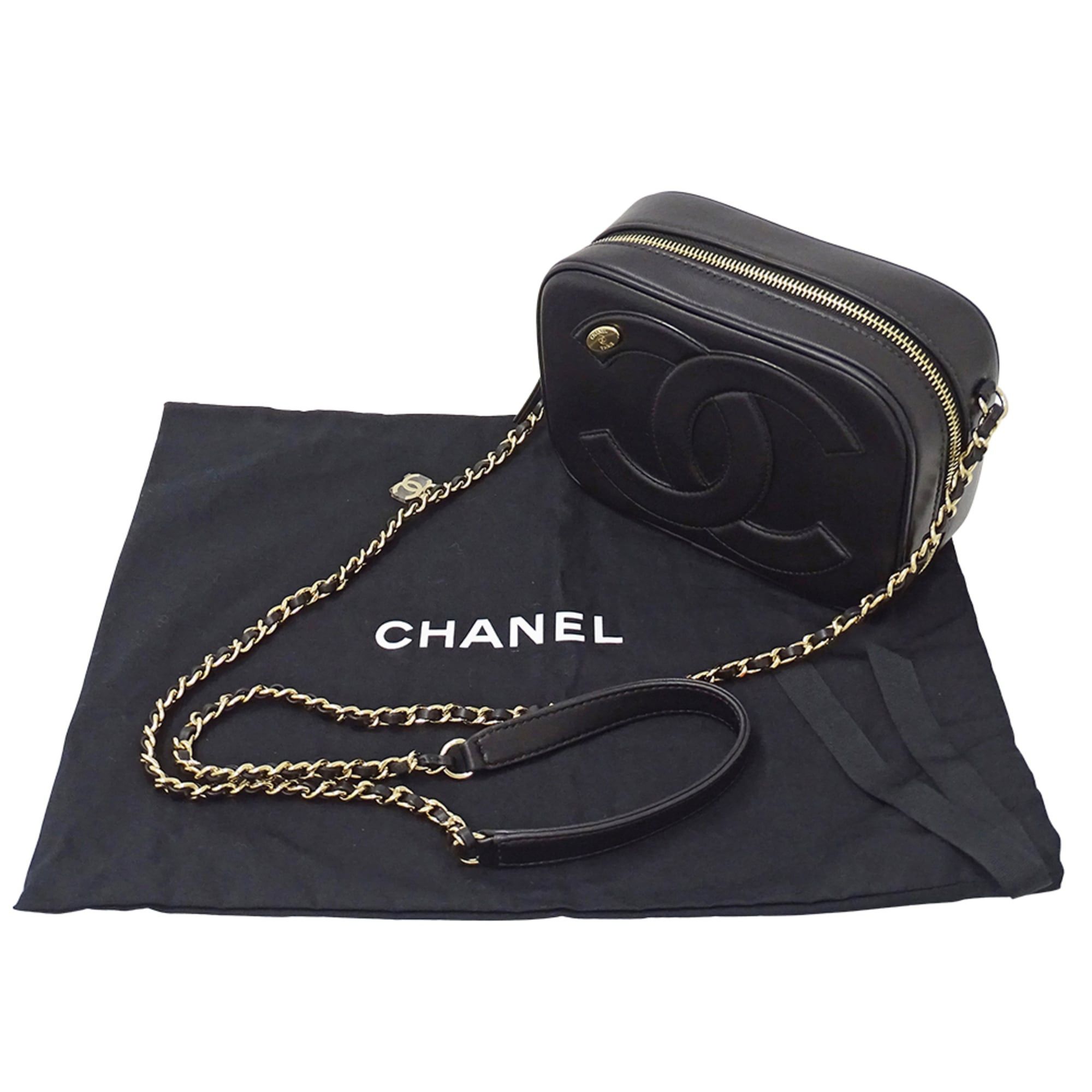 Chanel Chanel handbag for women, brand name shoulder bag, leather, black, gold hardware, black chain mini bag Size ONE SIZE - 8 Thumbnail