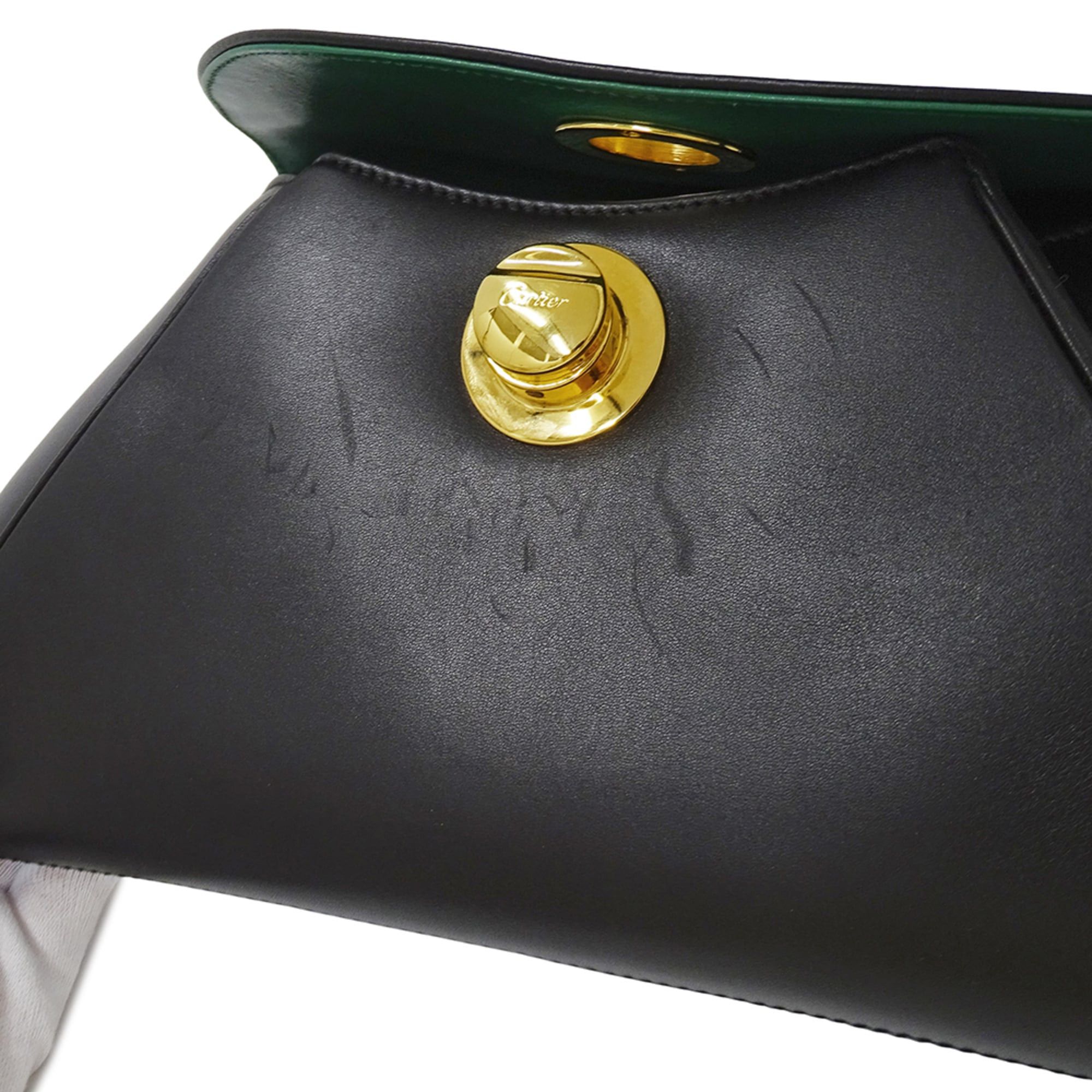 Cartier Cartier handbag for women, brand name, clutch bag, second Panthère, leather, black, with pouch. Size ONE SIZE - 9 Thumbnail
