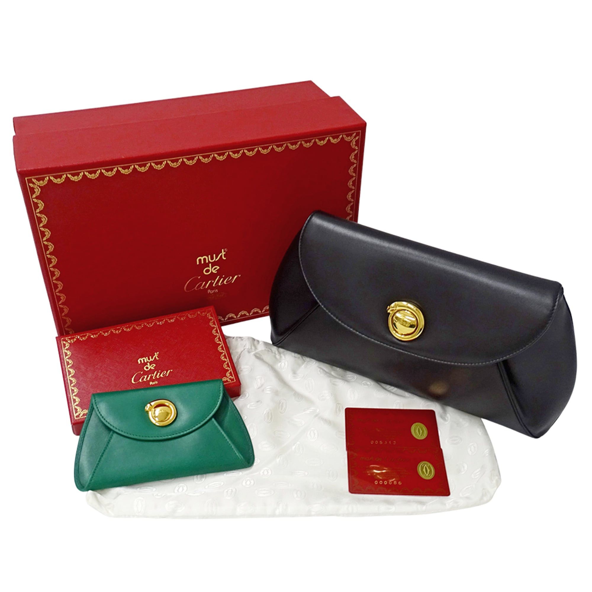 Cartier Cartier handbag for women, brand name, clutch bag, second Panthère, leather, black, with pouch. Size ONE SIZE - 7 Thumbnail