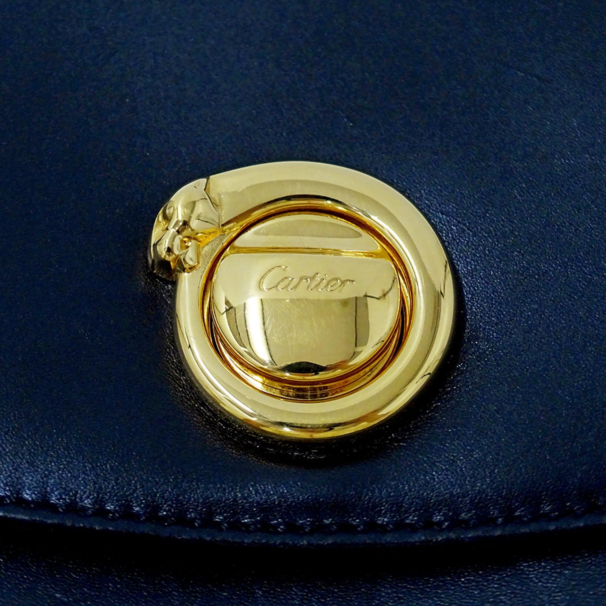 Cartier Cartier handbag for women, brand name, clutch bag, second Panthère, leather, black, with pouch. Size ONE SIZE - 6 Thumbnail