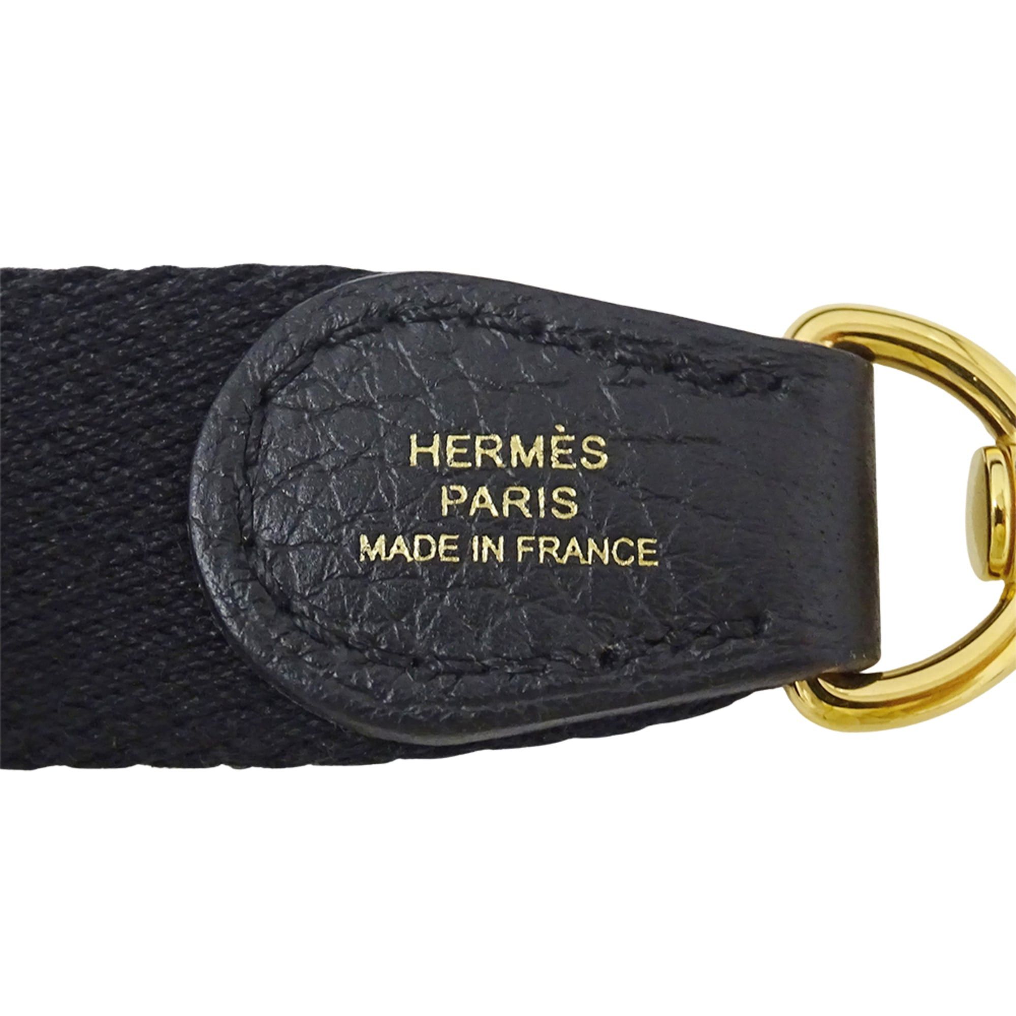 Hermes Hermes handbag, women's brand shoulder bag, Evelyne TPM, Taurillon Clemence leather, black, gold hardware, black mini B stamp. Size ONE SIZE - 6 Thumbnail