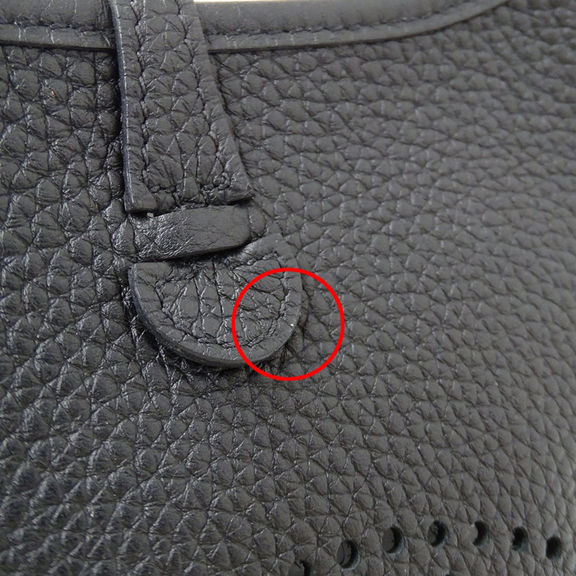 Hermes Hermes handbag, women's brand shoulder bag, Evelyne TPM, Taurillon Clemence leather, black, gold hardware, black mini B stamp. Size ONE SIZE - 12 Thumbnail