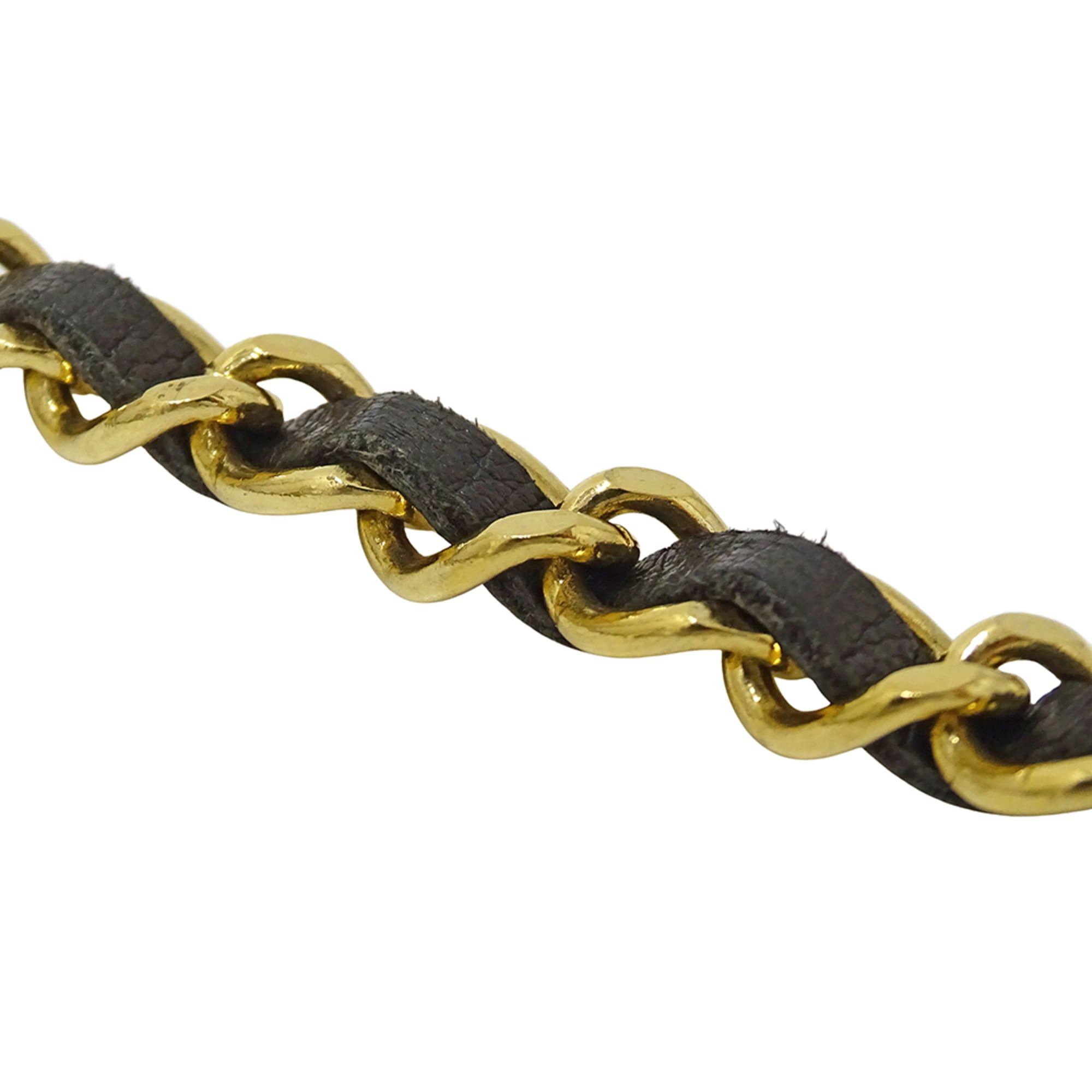 Chanel Chanel Women's Chain Belt, Leather, Black with Gold Coco Mark Size ONE SIZE - 7 Thumbnail