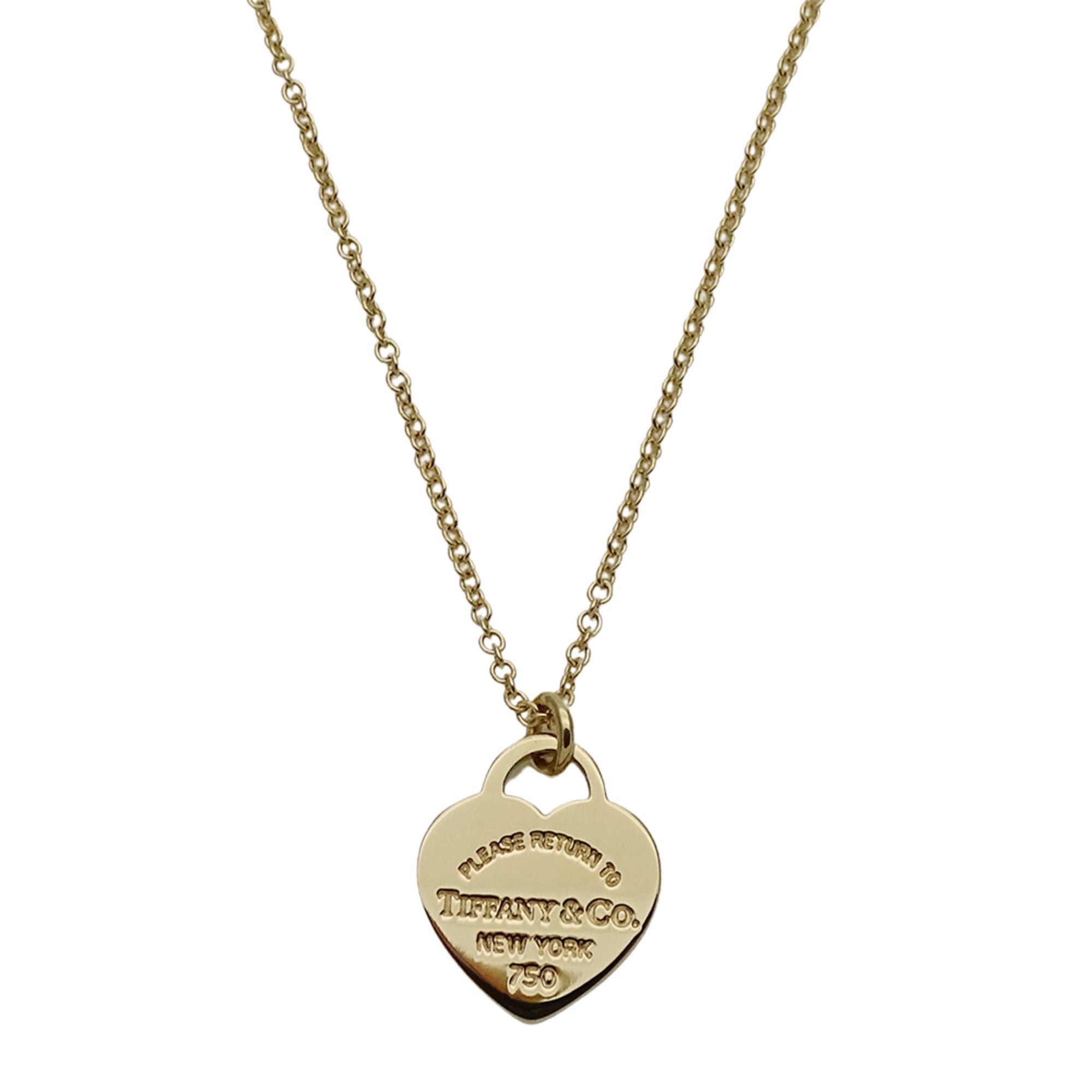 Tiffany & Co. Tiffany & Co. Women's Necklace, 750YG Mini Heart Tag, Yellow Gold Jewelry Size ONE SIZE - 2 Thumbnail