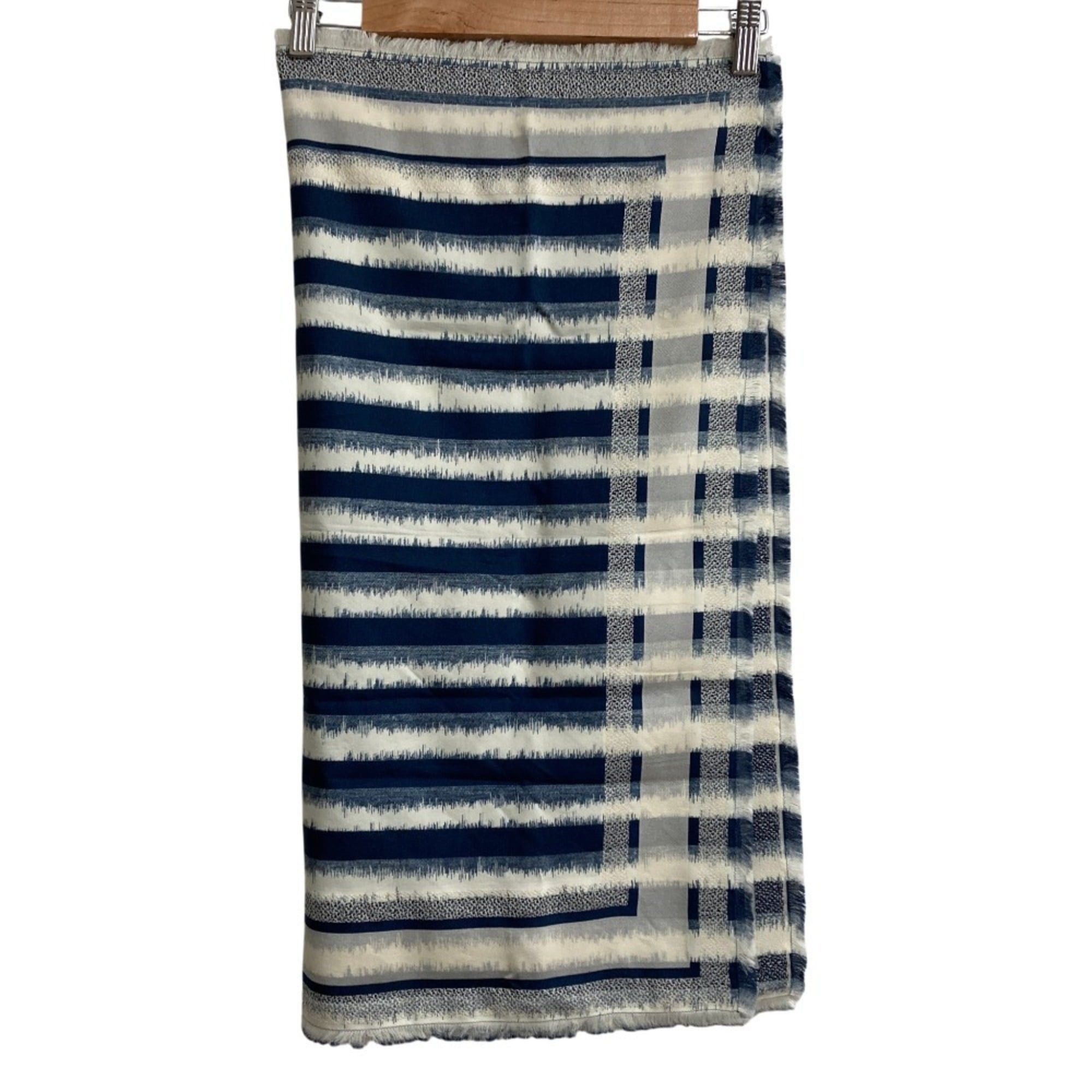 Dior Christian Dior Dior D-Stripes Square Scarf 12DST070I916 Ivory Navy Women's Size ONE SIZE - 2 Thumbnail