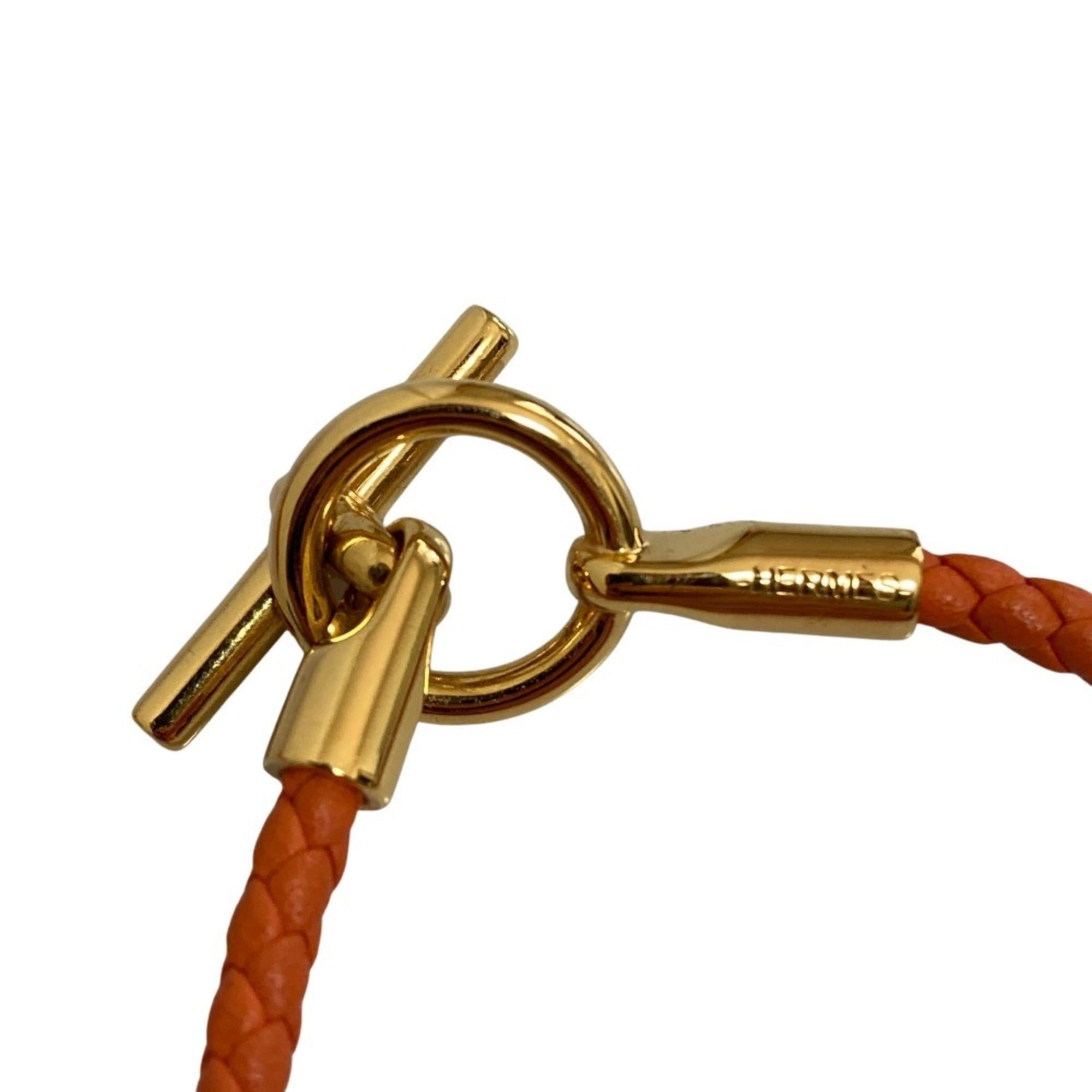 Hermes Hermes Glenan Leather Bracelet Orange Women's Size ONE SIZE - 5 Thumbnail